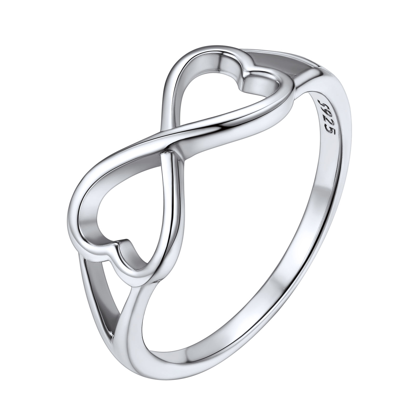 Simple Heart Infinity Knot Eternity Wedding Band Promise Rings