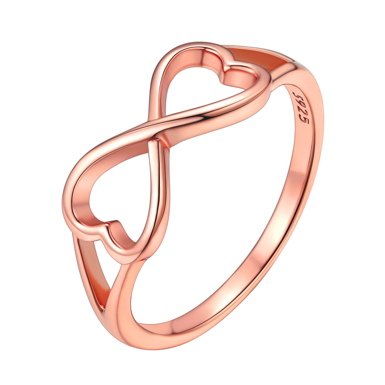 Simple Heart Infinity Knot Eternity Wedding Band Promise Rings