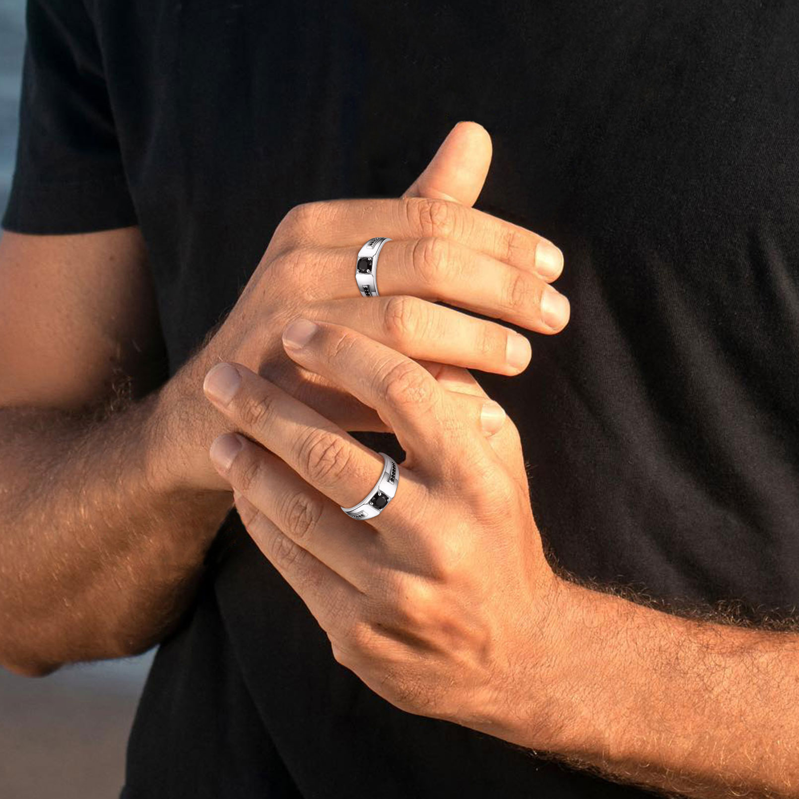 Sparkling Cubic Zirconia Ring for Men, Father, boyfriend, teenager, husband