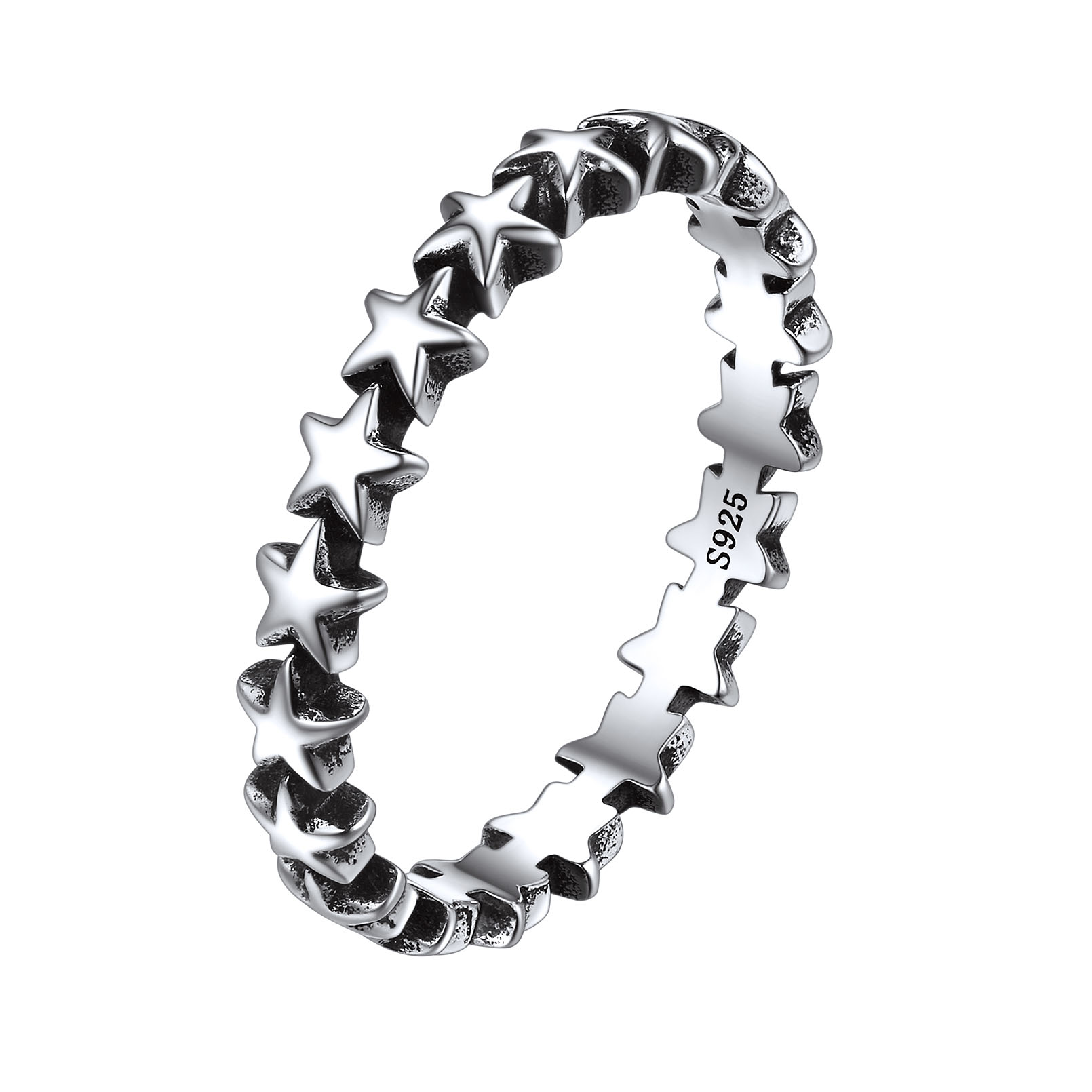 Retro Star Stackable Eternity Promise Rings