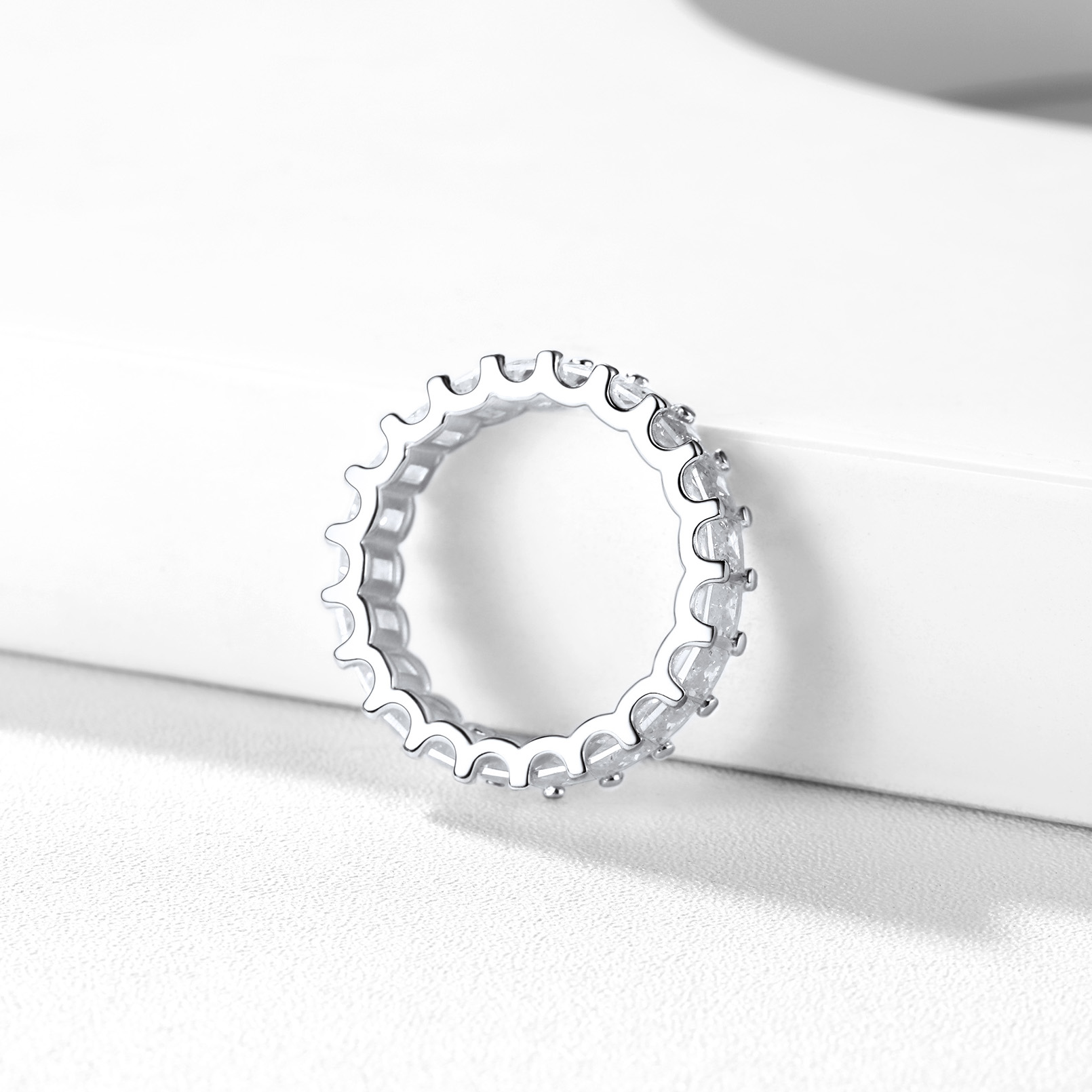 Sterling Silver 3mm Cubic Zironia Wedding Band Ring For Mmen