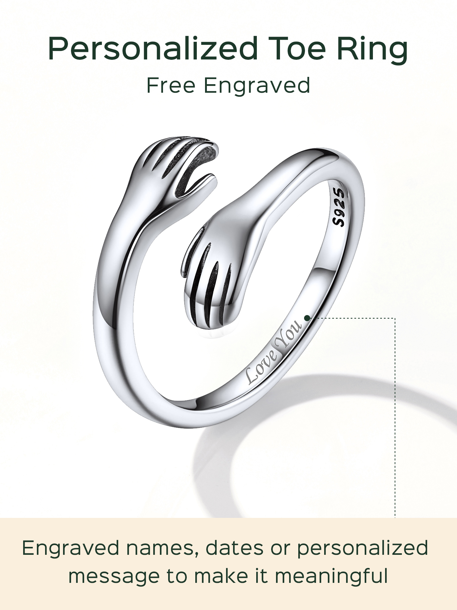 Hug Adjustable Open Toe Ring