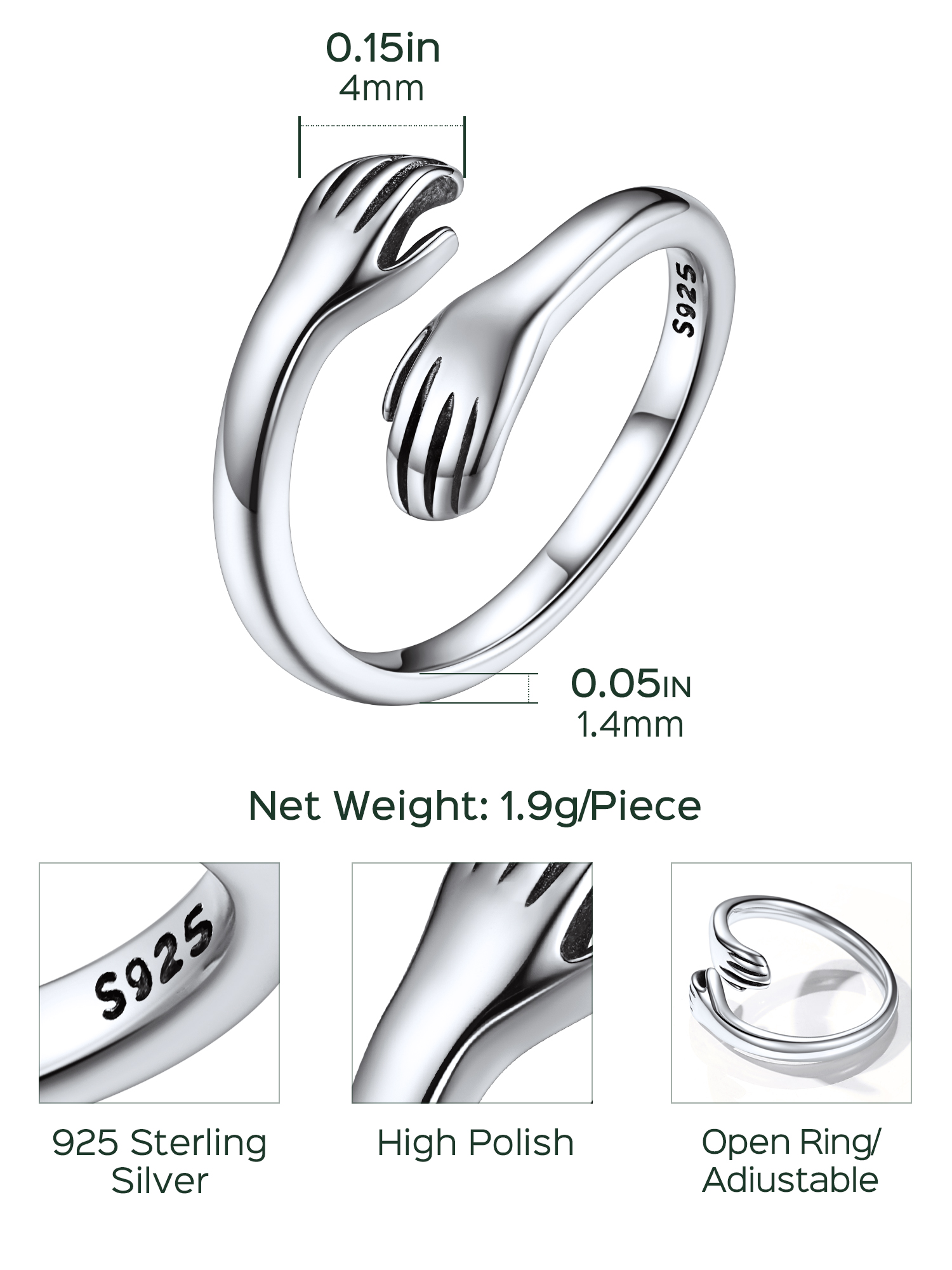 Hug Adjustable Open Toe Ring