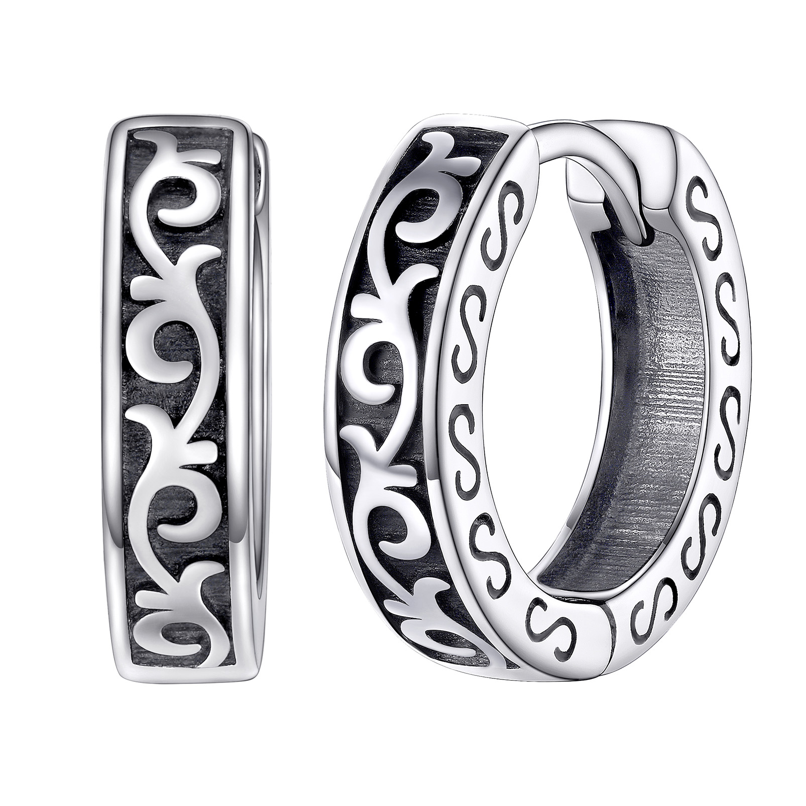 Celtic Knot Vine Huggie Hoops Earrings