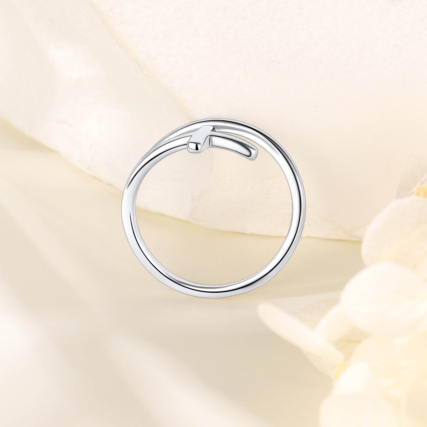Cross Adjustable Ring, 925 Sterling Silver-02