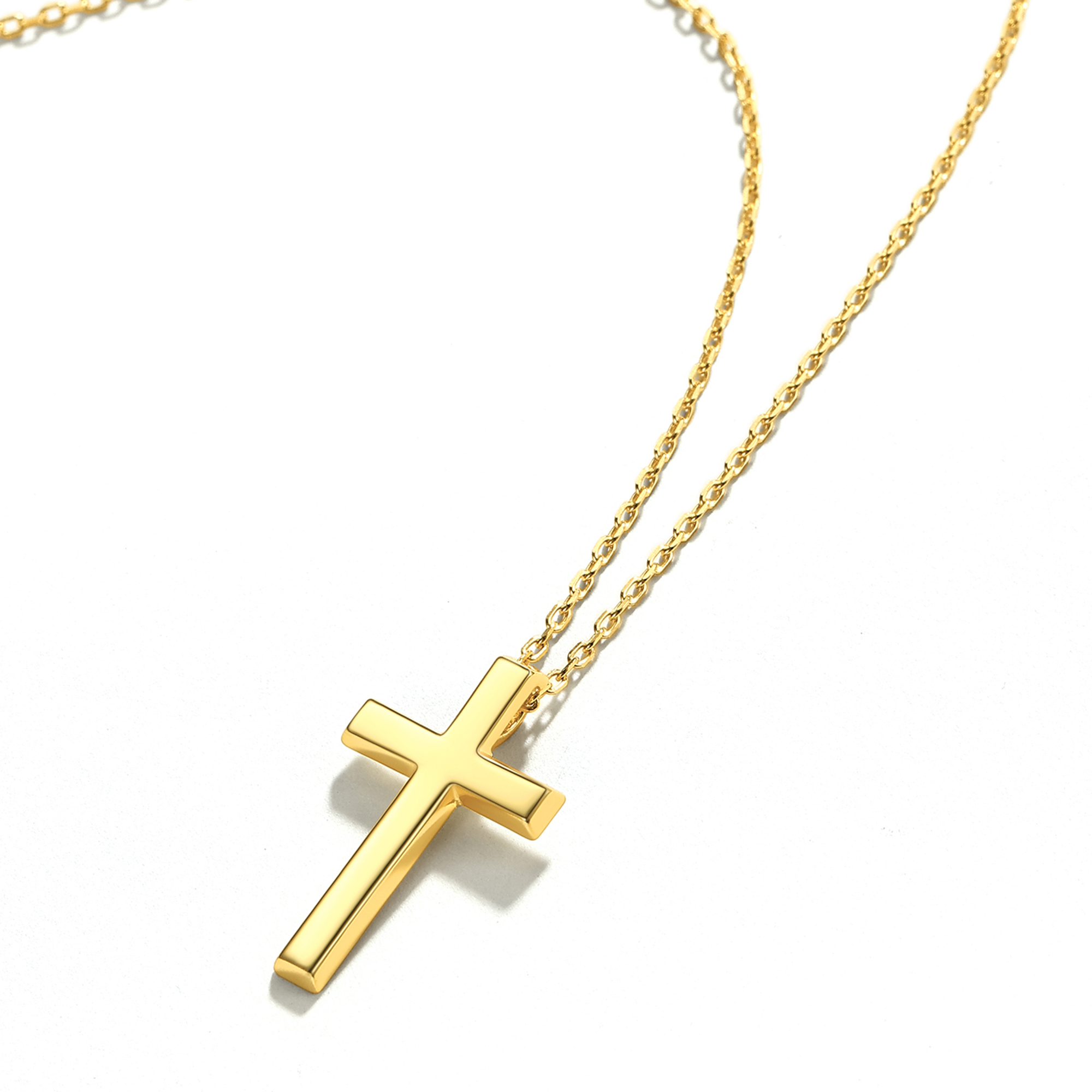 Cross Pendant Necklace in Gold, Sterling Silver-01