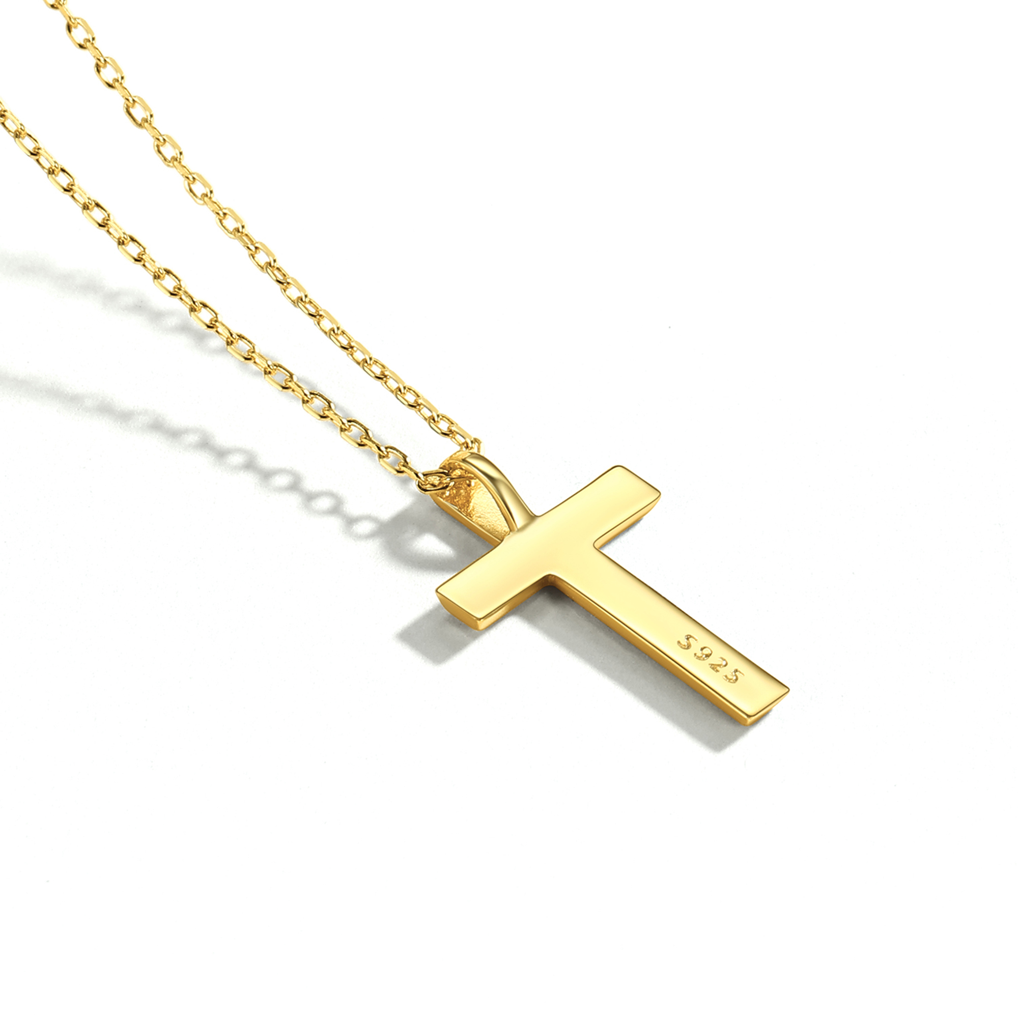 Cross Pendant Necklace in Gold, Sterling Silver-02