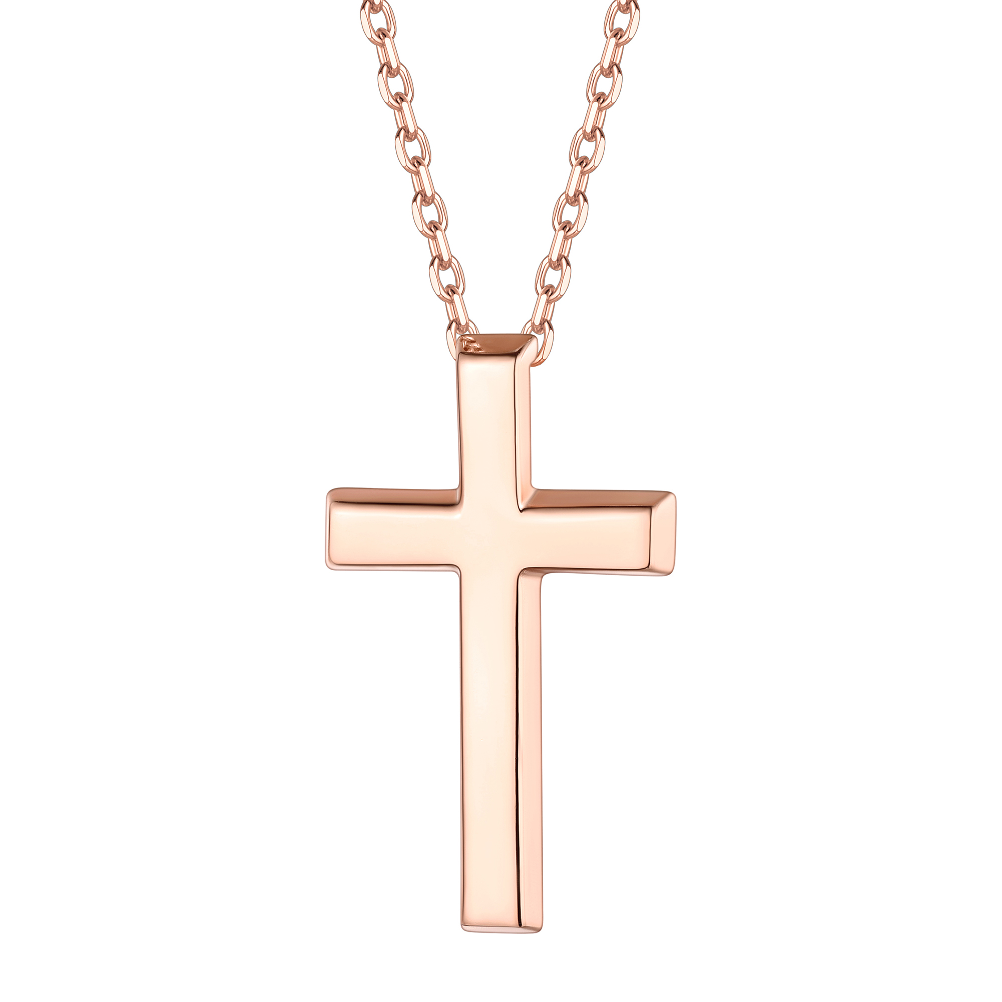 Cross Pendant Necklace in Rose Gold