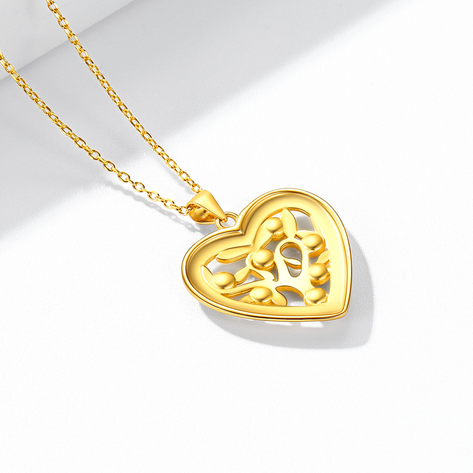 Custom Heart Tree of Life Birthstone Family Necklace For Her