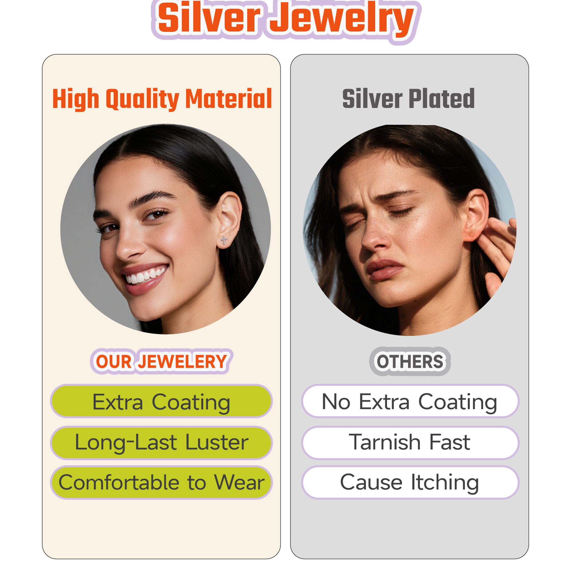 Dainty Cubic Zirconia Cross Stud Earrings Description - Hypoallergenic, Premium Material