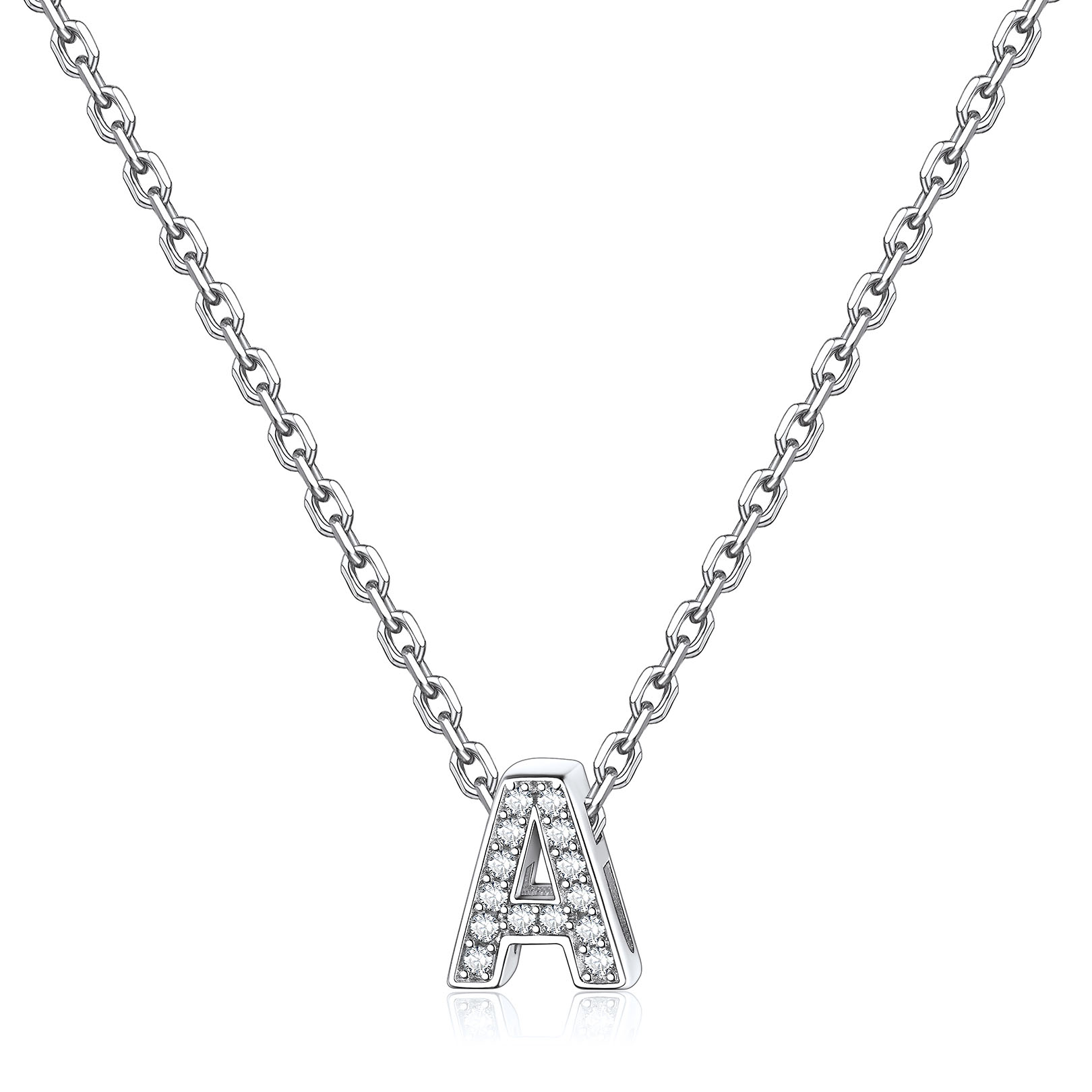 Dainty Cubic Zirconia Initial Necklace