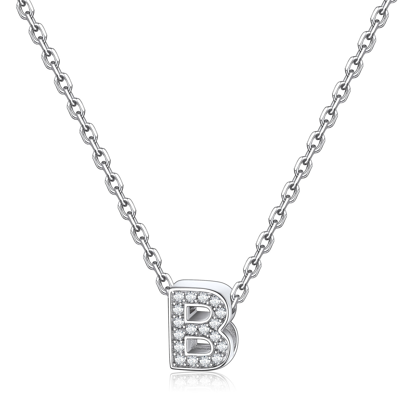 Dainty Cubic Zirconia Initial Necklace