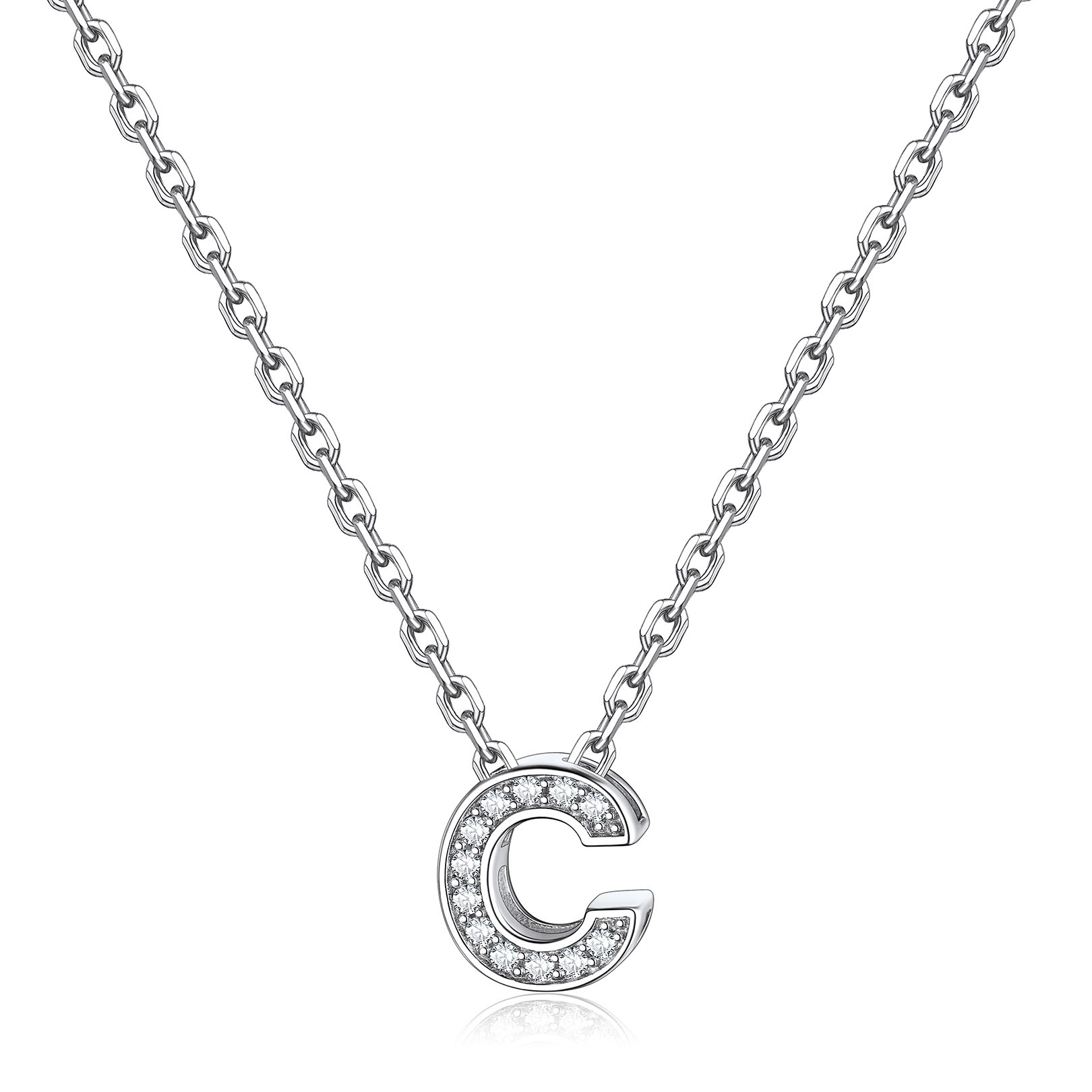 Dainty Cubic Zirconia Initial Necklace