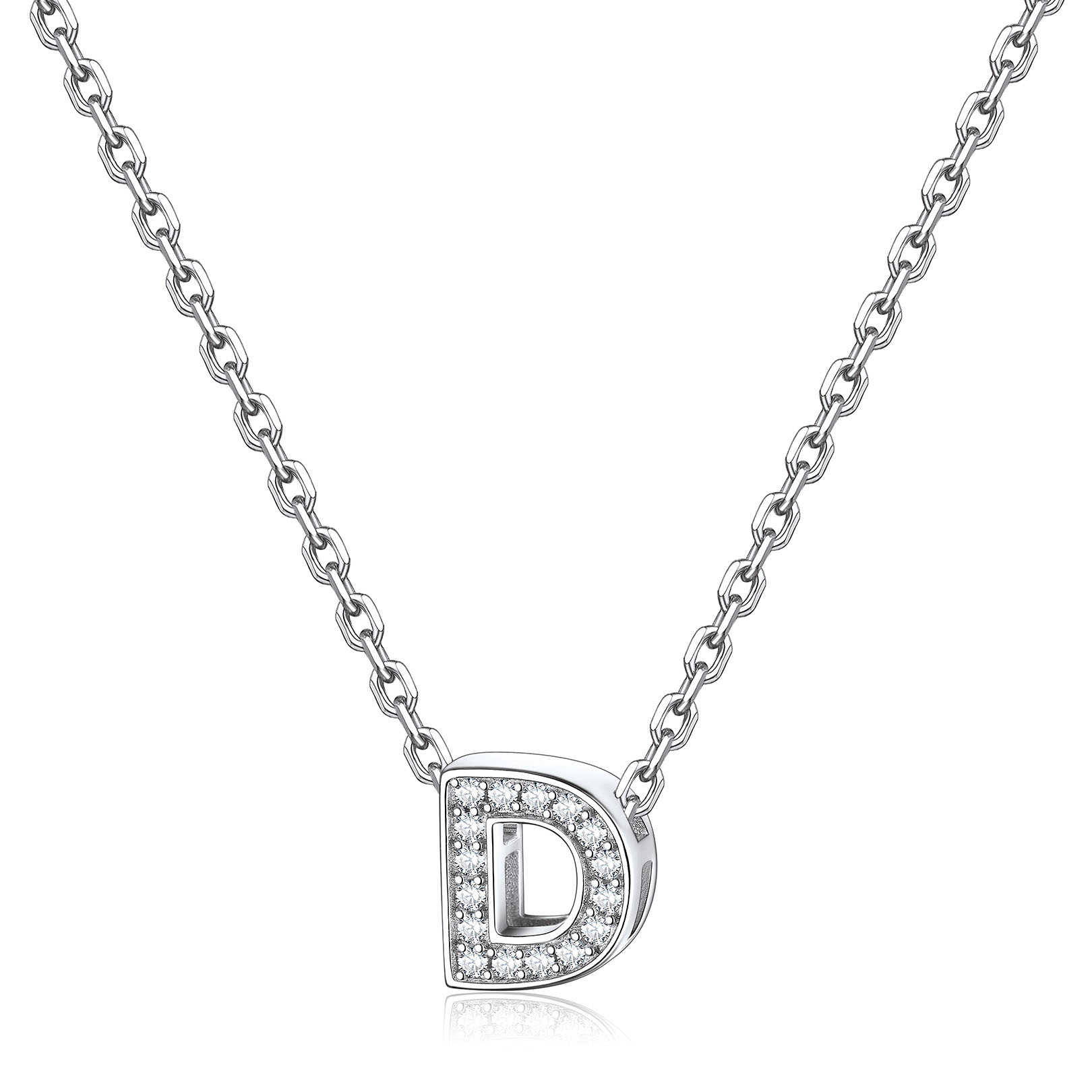 Dainty Cubic Zirconia Initial Necklace