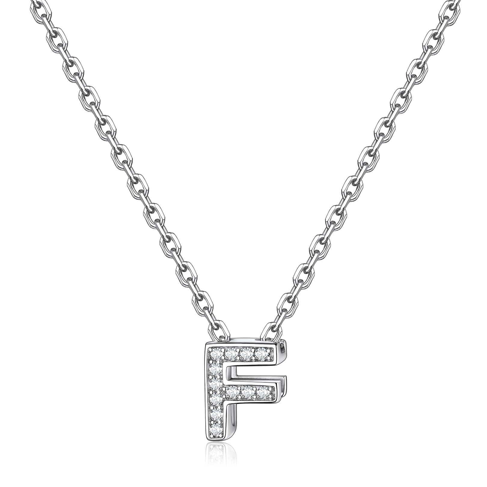 Dainty Cubic Zirconia Initial Necklace