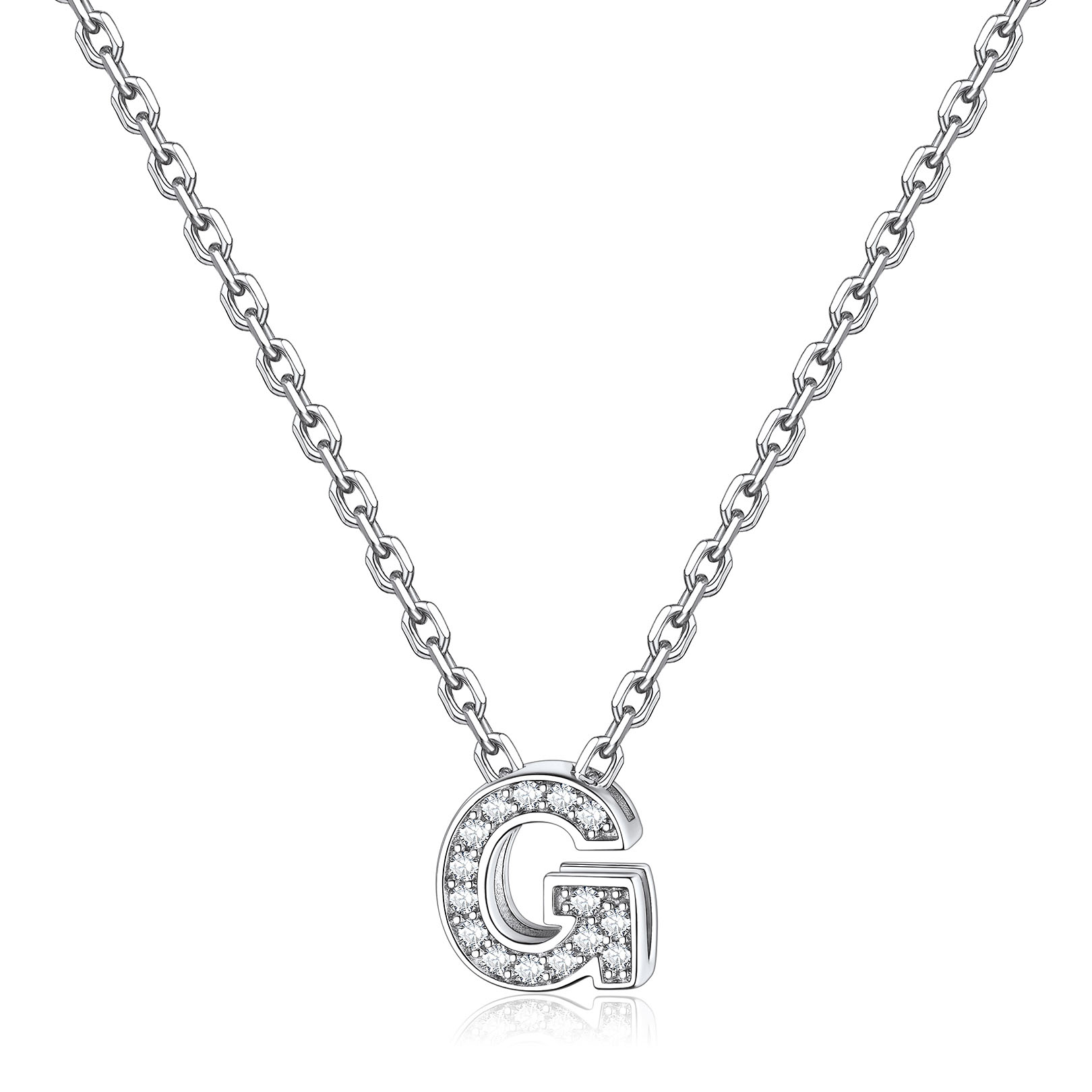 Dainty Cubic Zirconia Initial Necklace