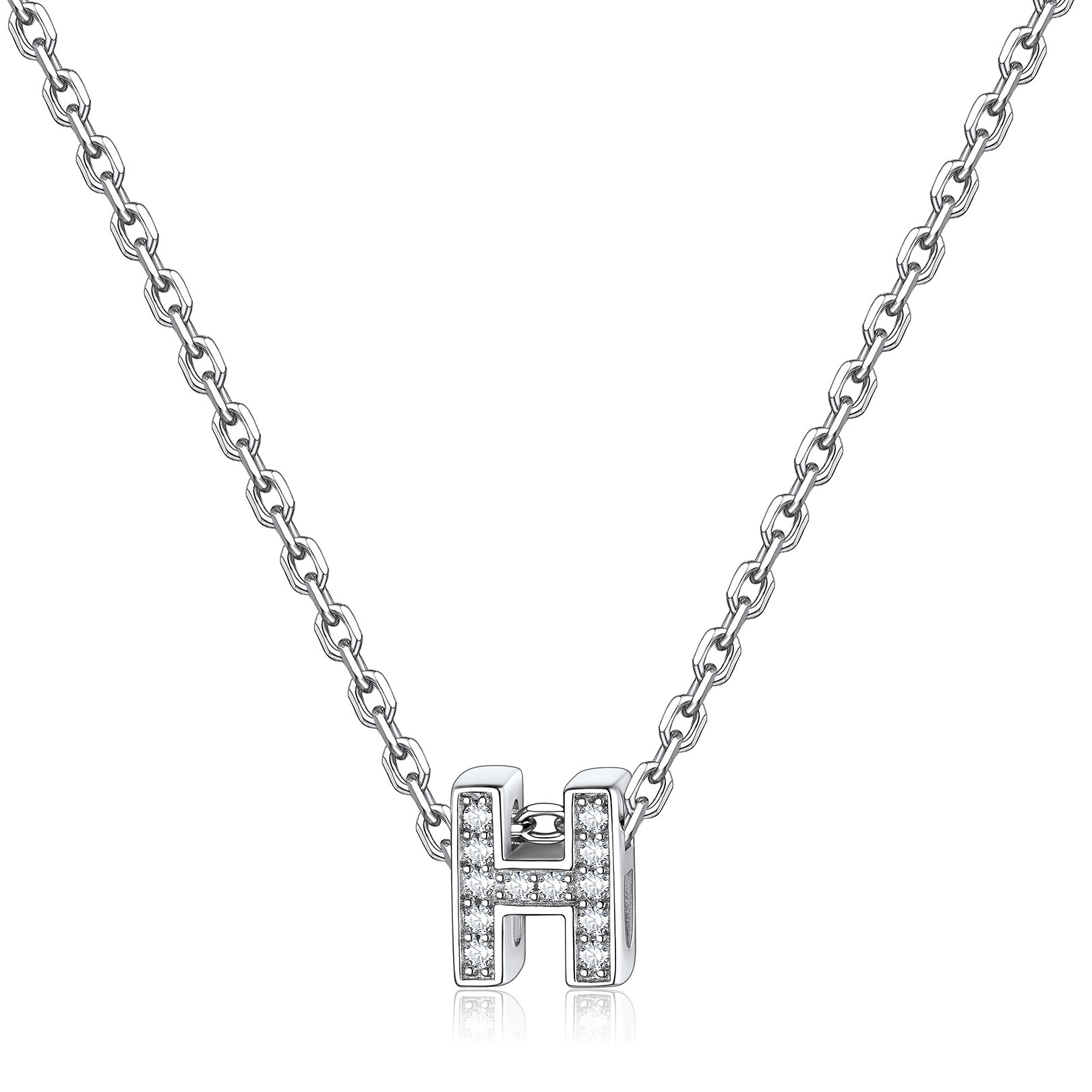 Dainty Cubic Zirconia Initial Necklace
