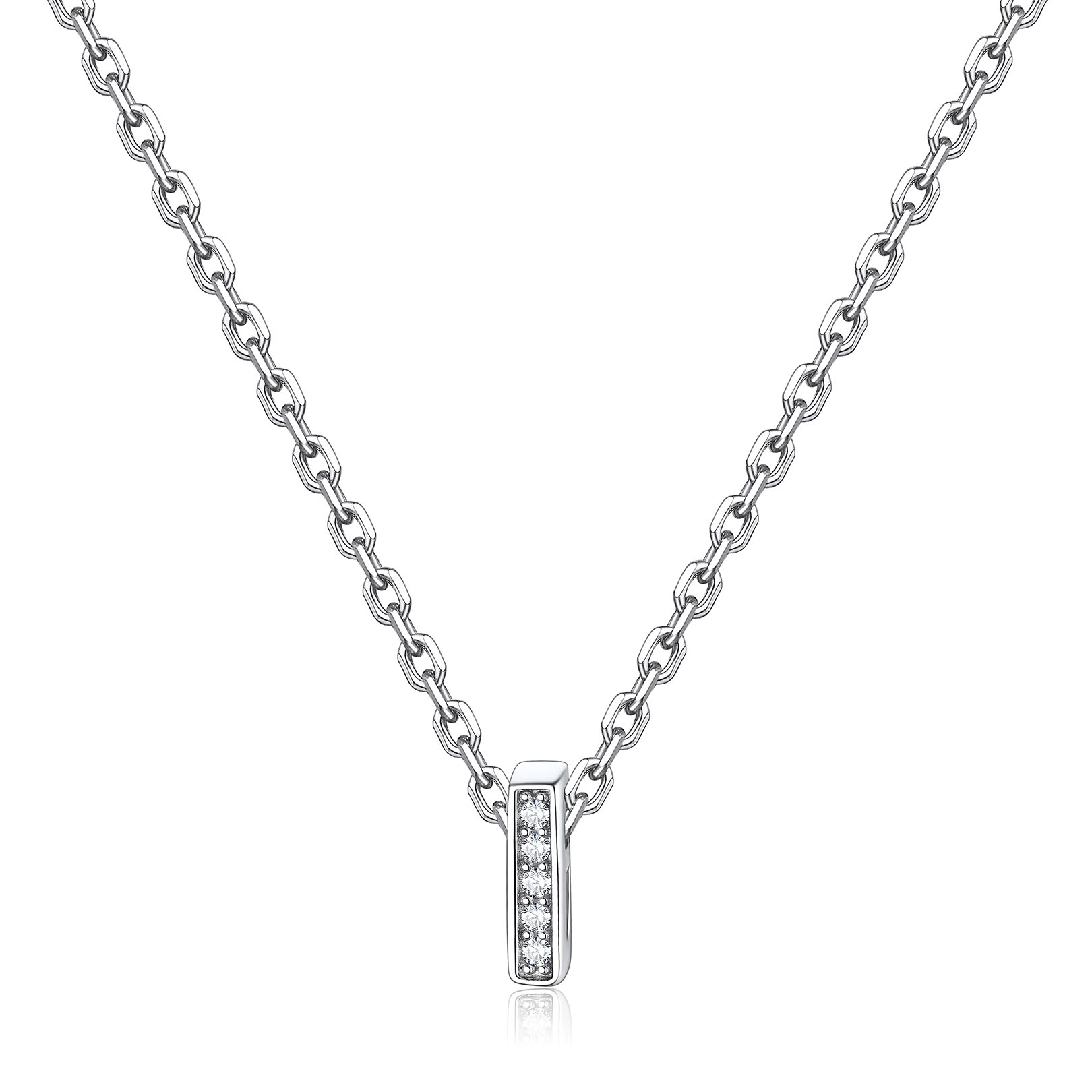 Dainty Cubic Zirconia Initial Necklace