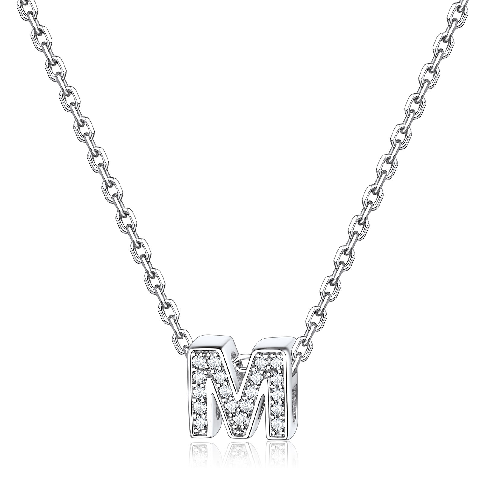 Dainty Cubic Zirconia Initial Necklace