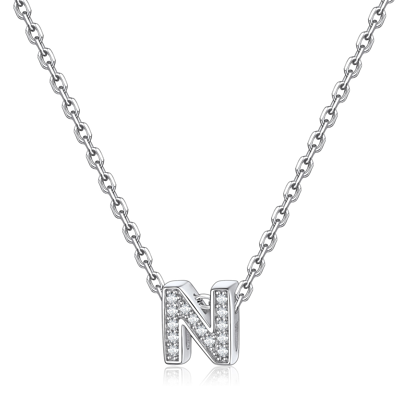 Dainty Cubic Zirconia Initial Necklace