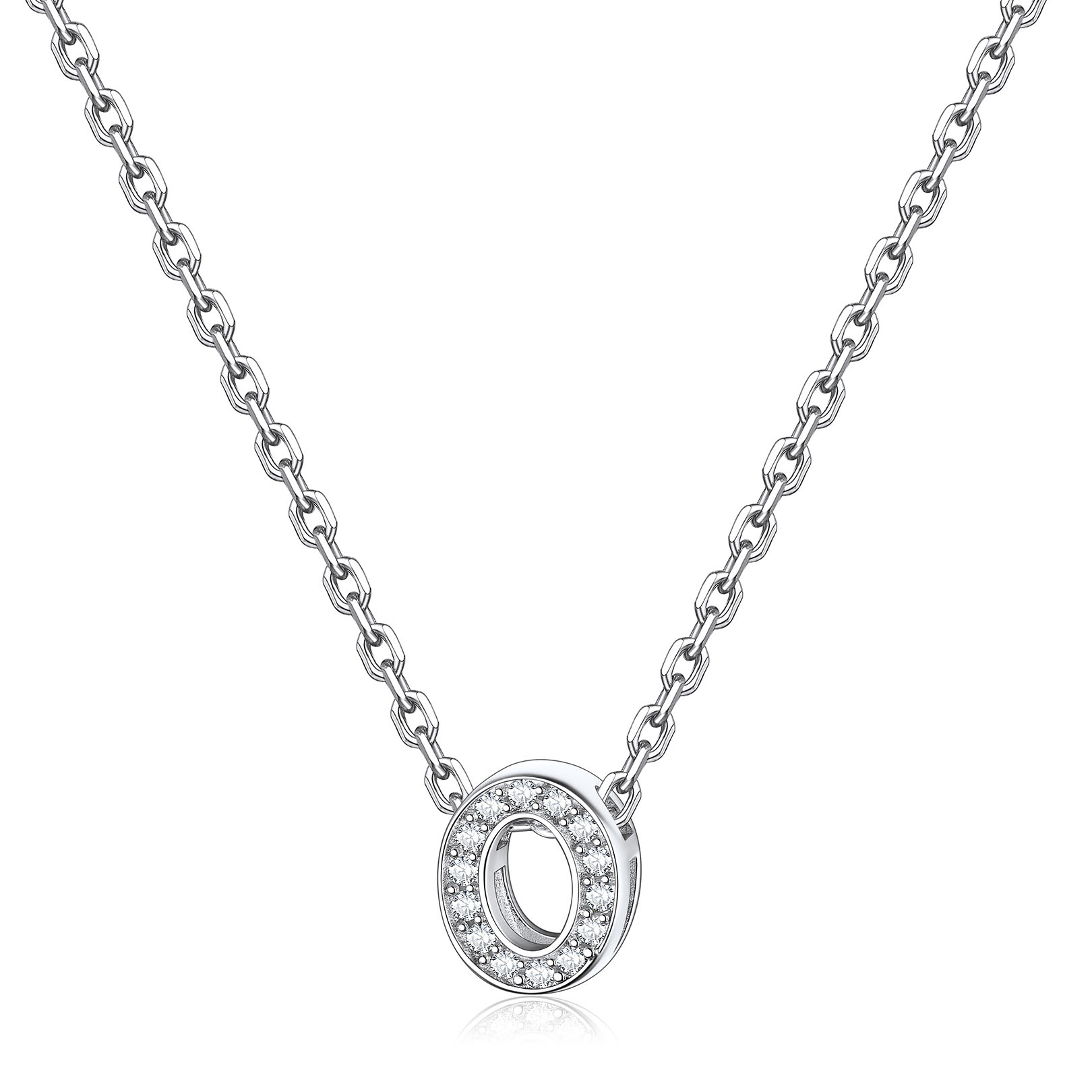 Dainty Cubic Zirconia Initial Necklace