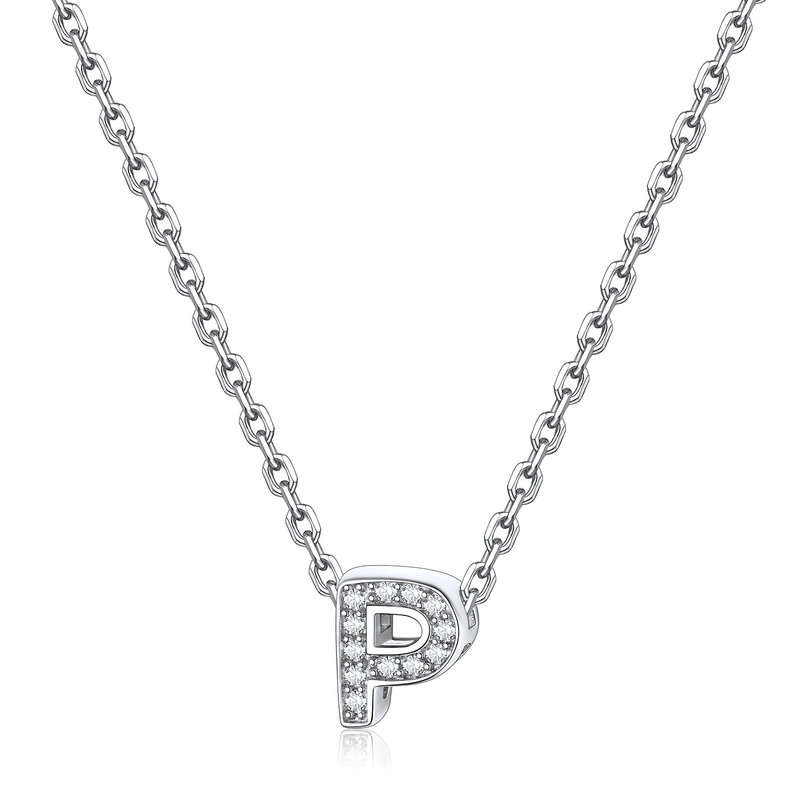 Dainty Cubic Zirconia Initial Necklace