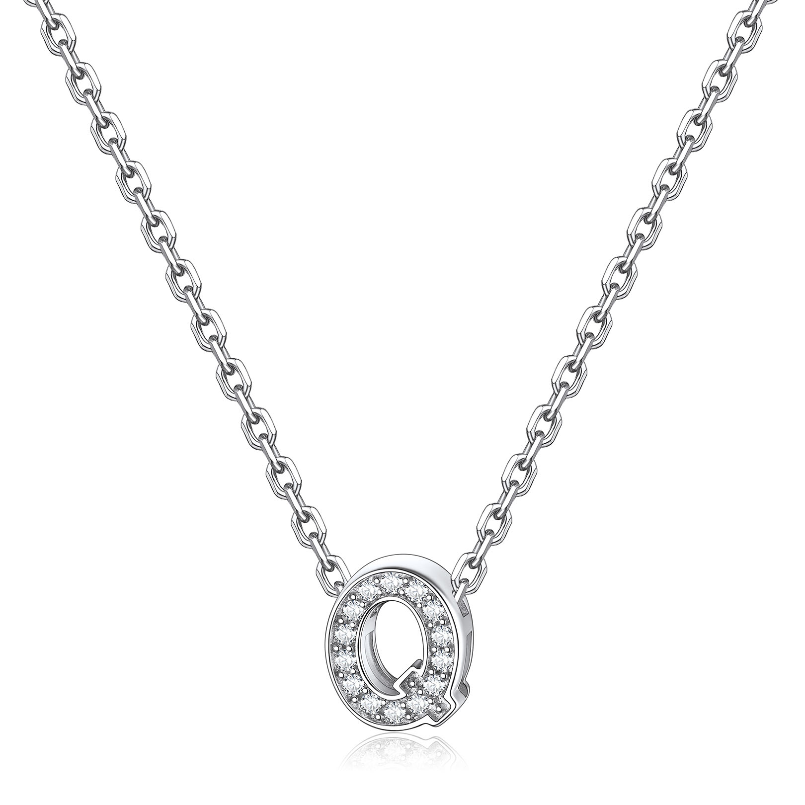 Dainty Cubic Zirconia Initial Necklace