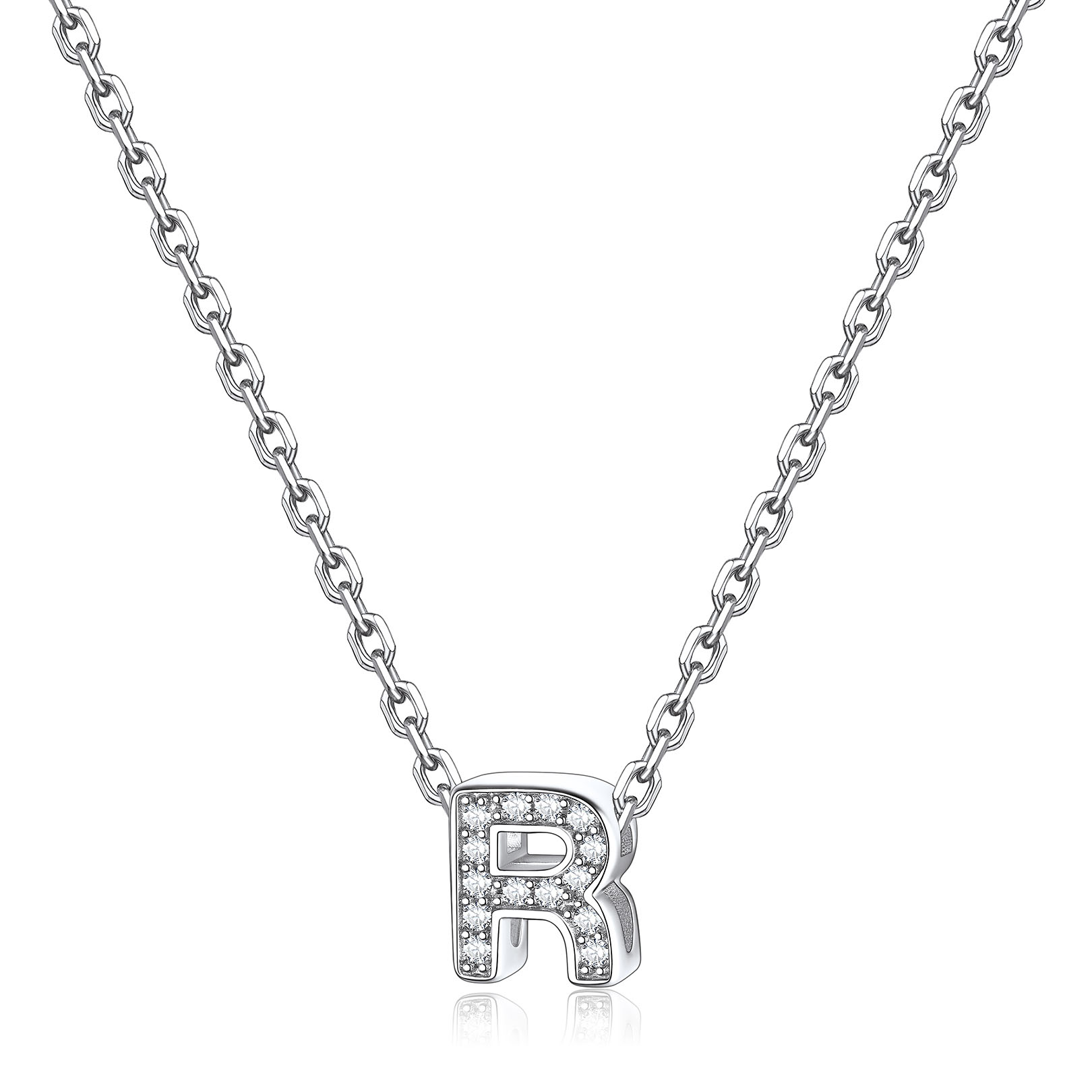 Dainty Cubic Zirconia Initial Necklace