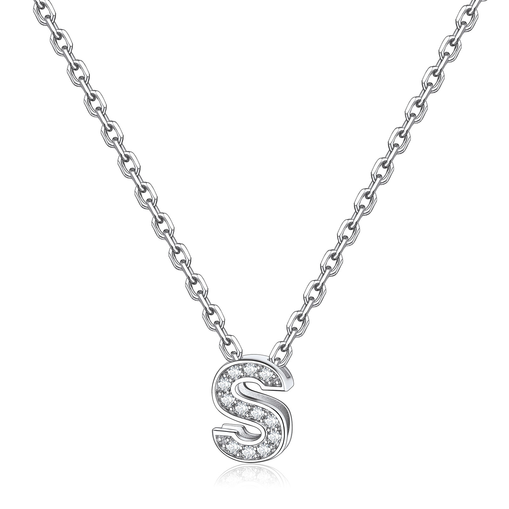 Dainty Cubic Zirconia Initial Necklace