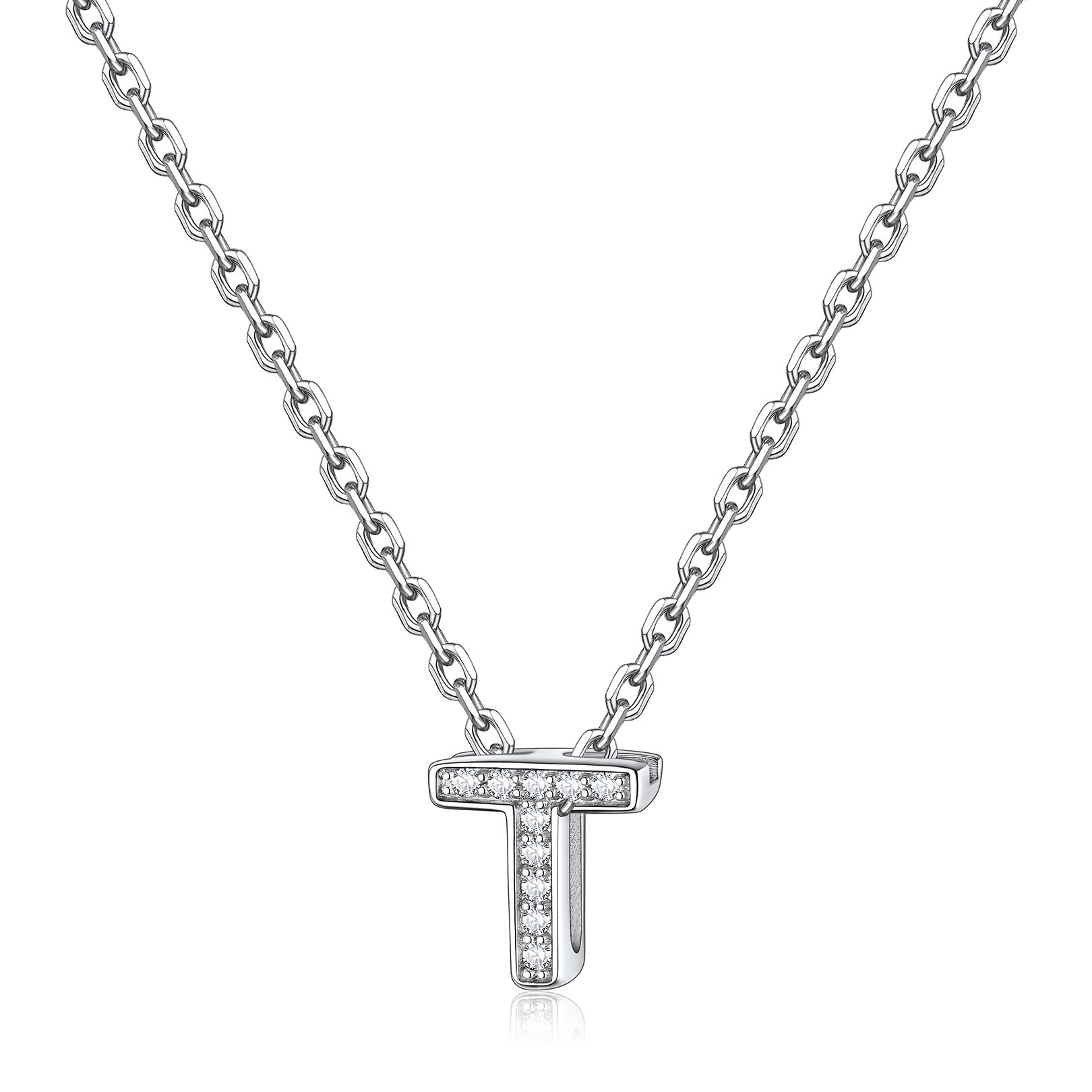 Dainty Cubic Zirconia Initial Necklace