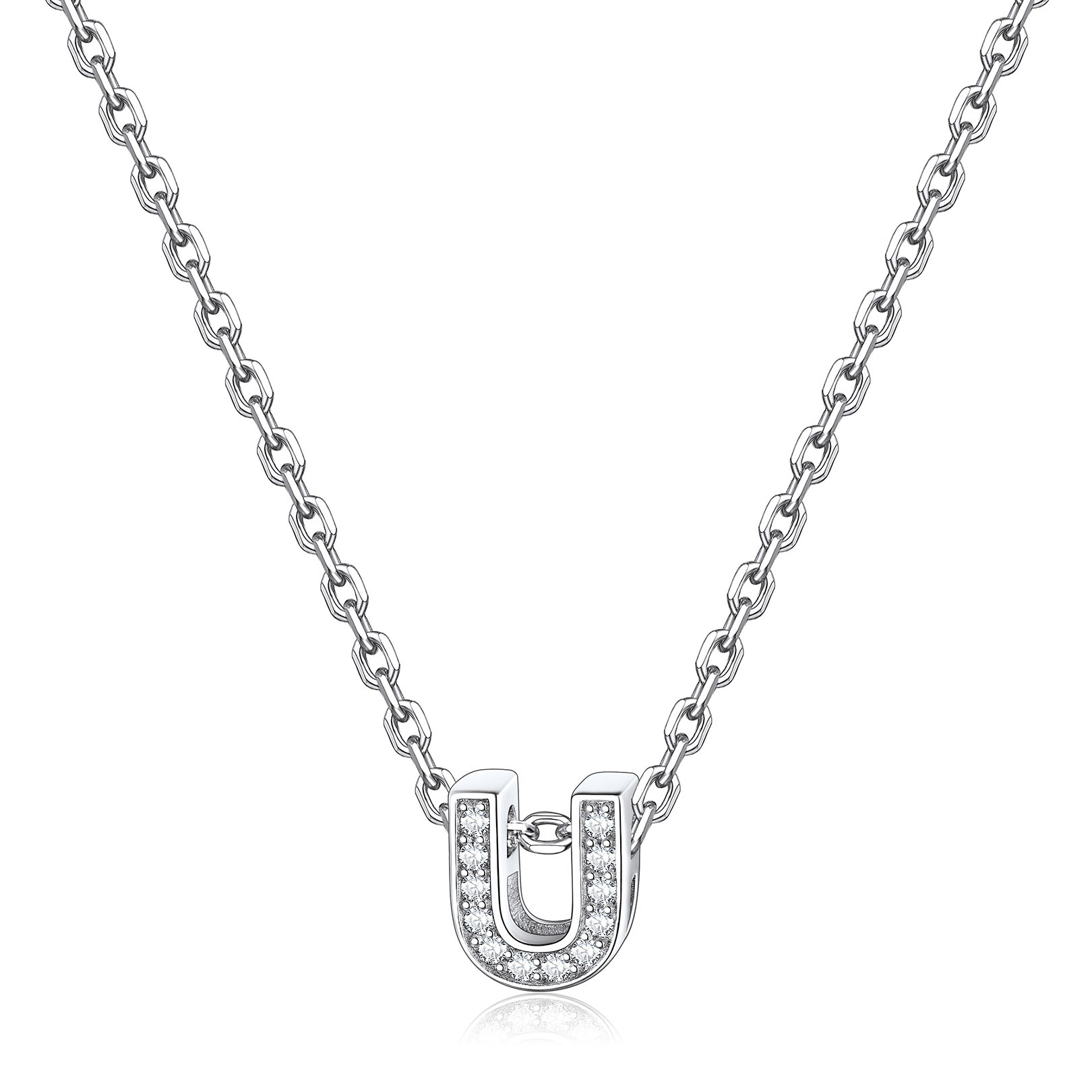 Dainty Cubic Zirconia Initial Necklace