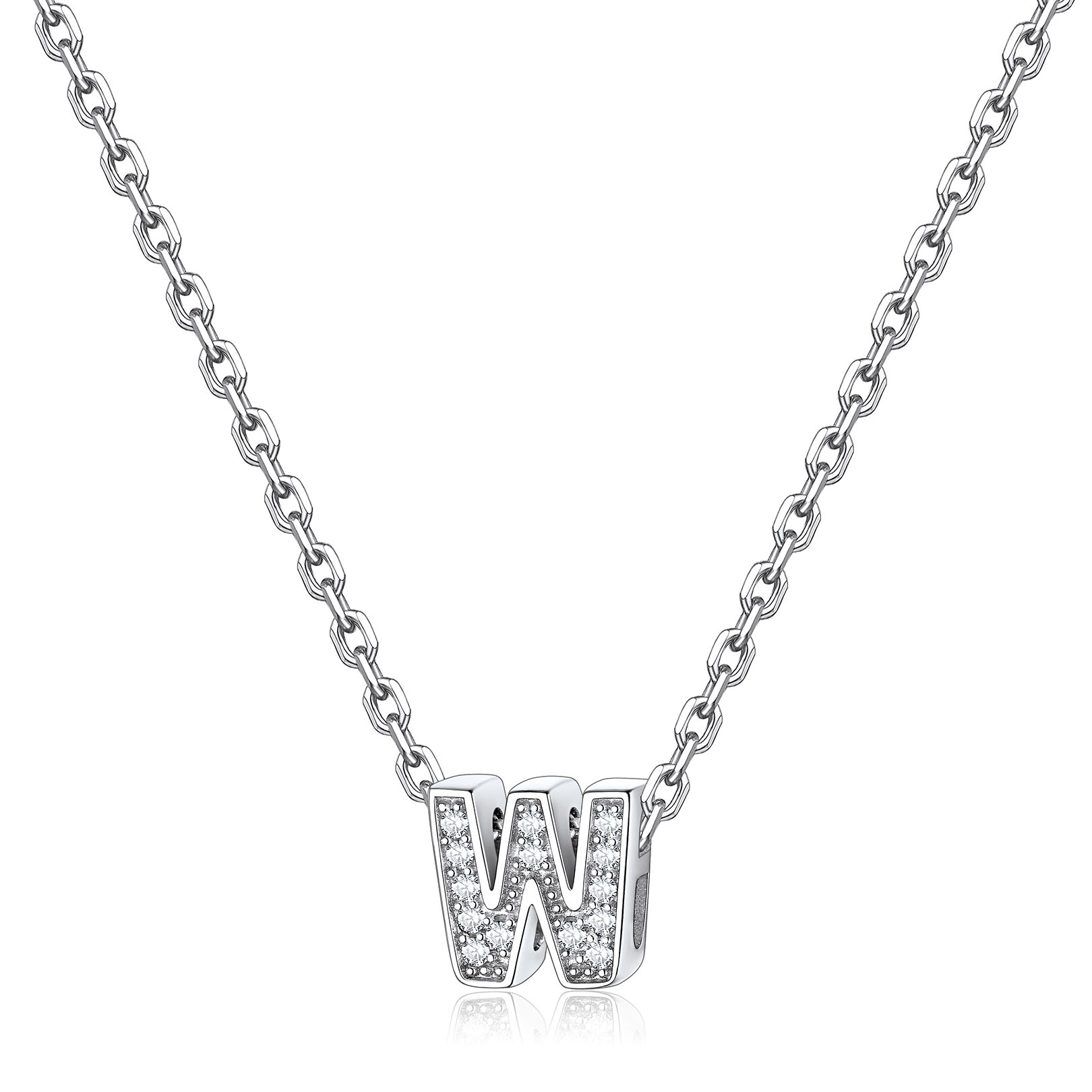 Dainty Cubic Zirconia Initial Necklace