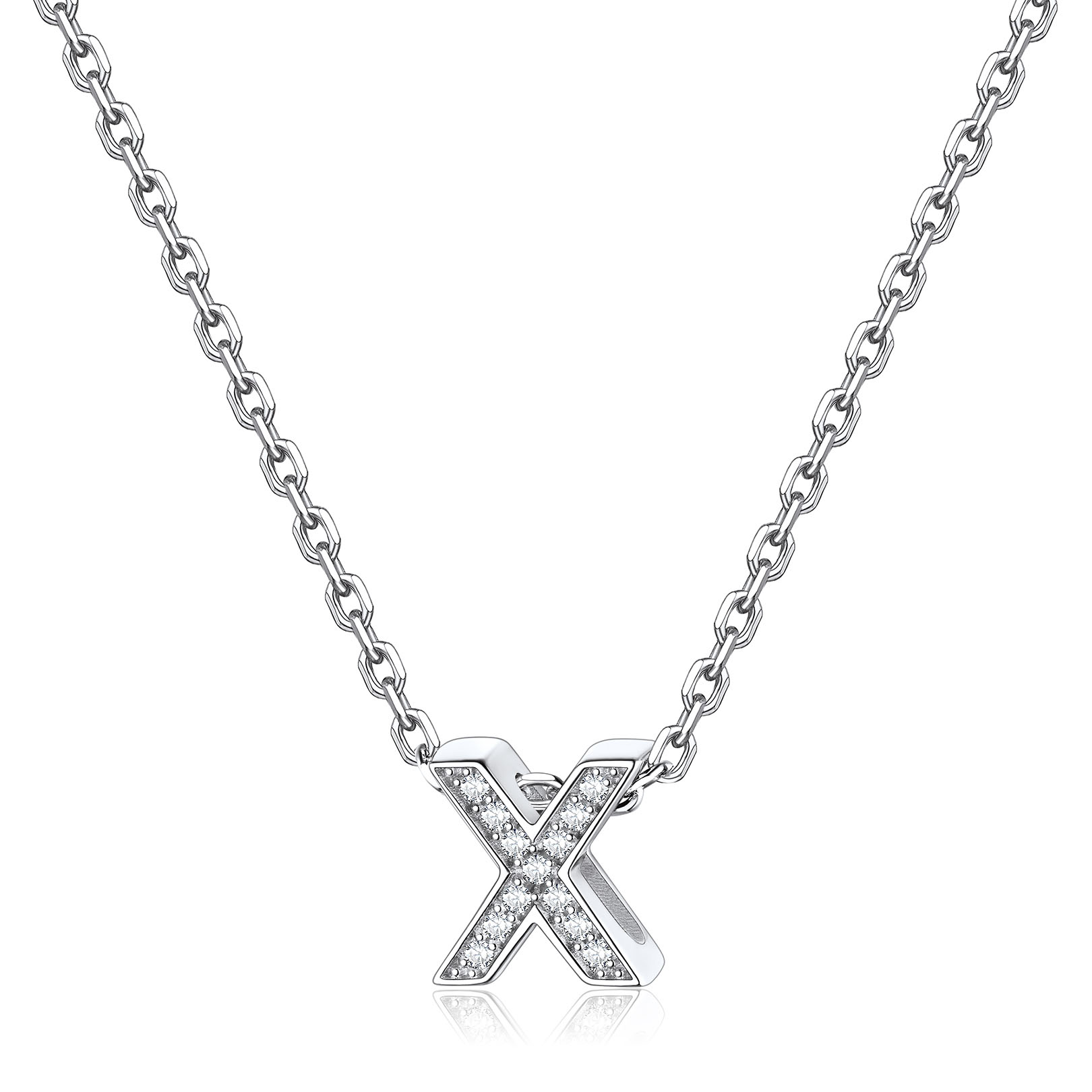 Dainty Cubic Zirconia Initial Necklace