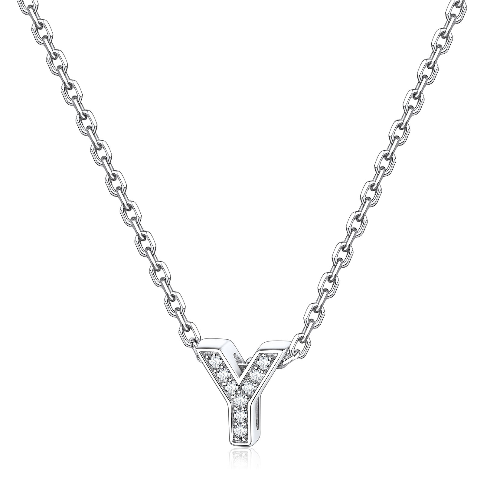 Dainty Cubic Zirconia Initial Necklace