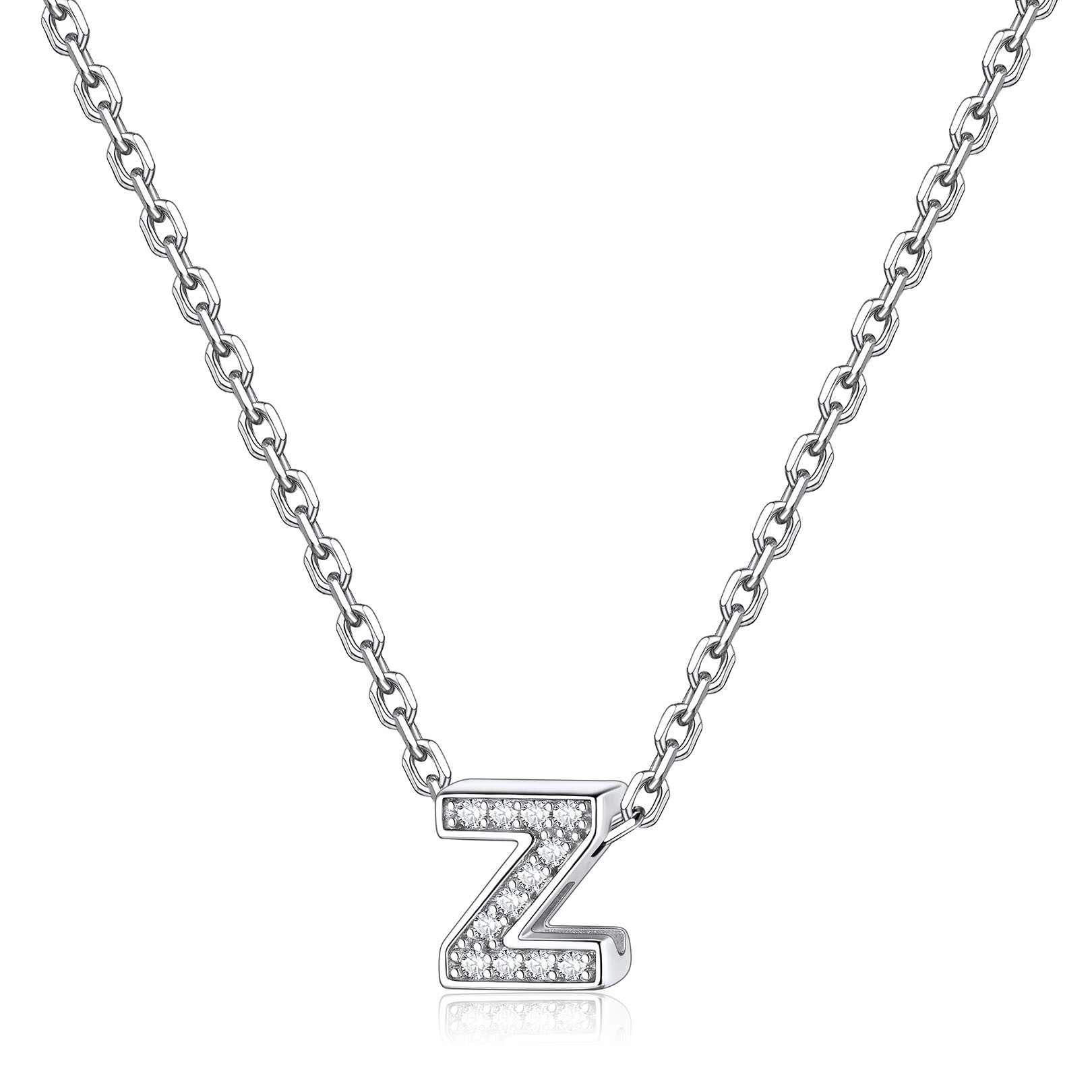 Dainty Cubic Zirconia Initial Necklace