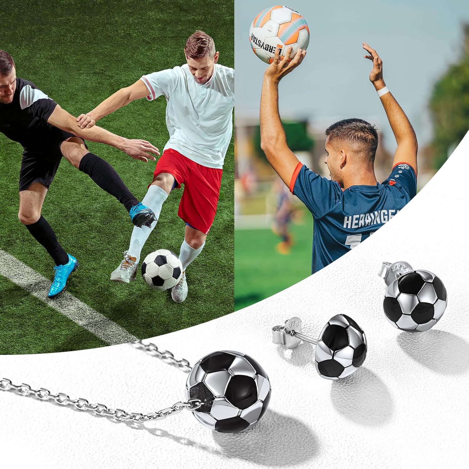 Hypoallergenic Soccer jewelry Set