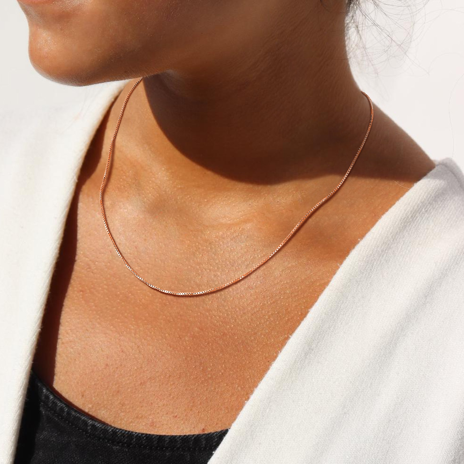 Thin Silver Cable Chain Necklace