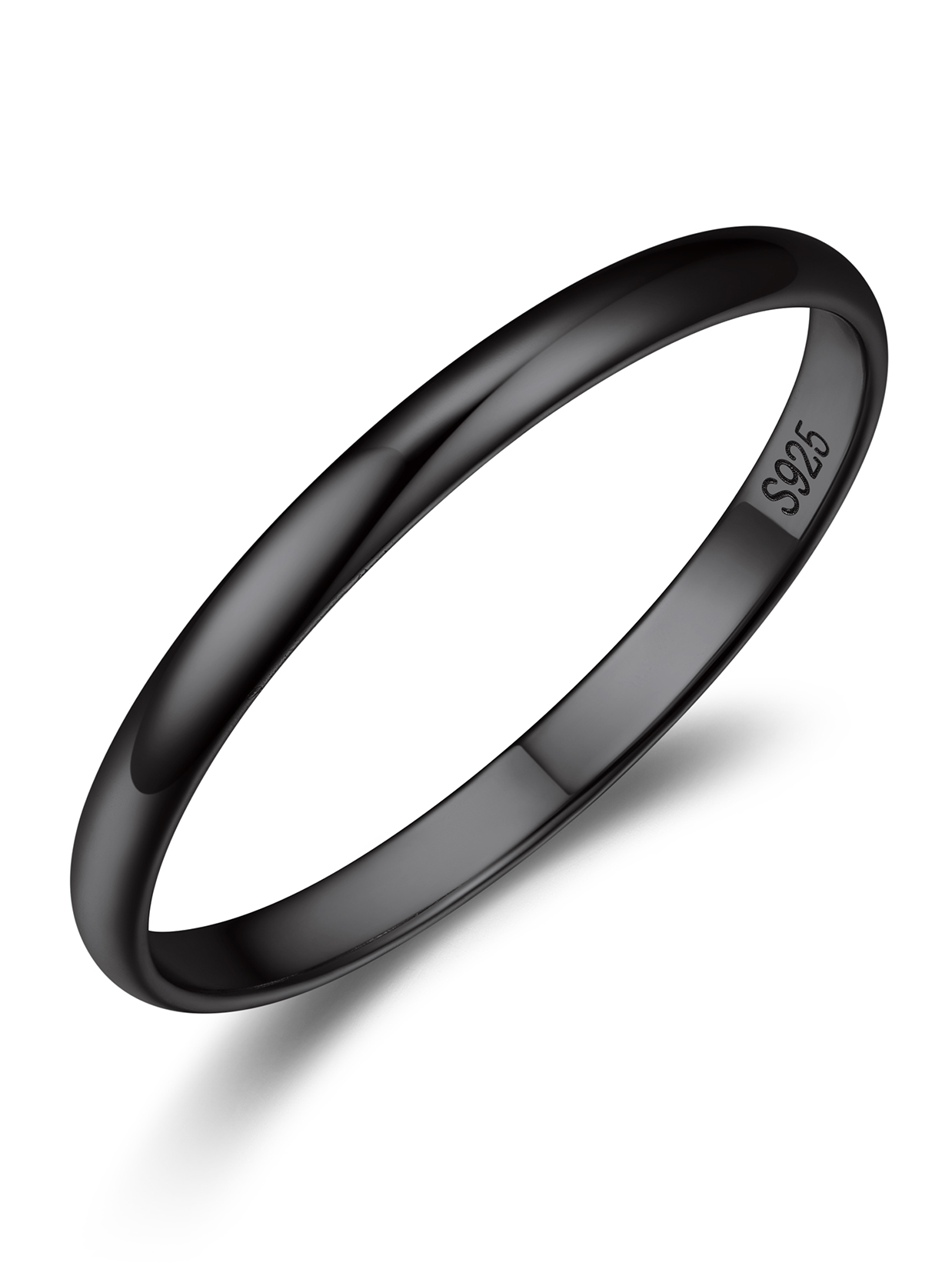 Plain Dome High Polished Wedding Band Rings