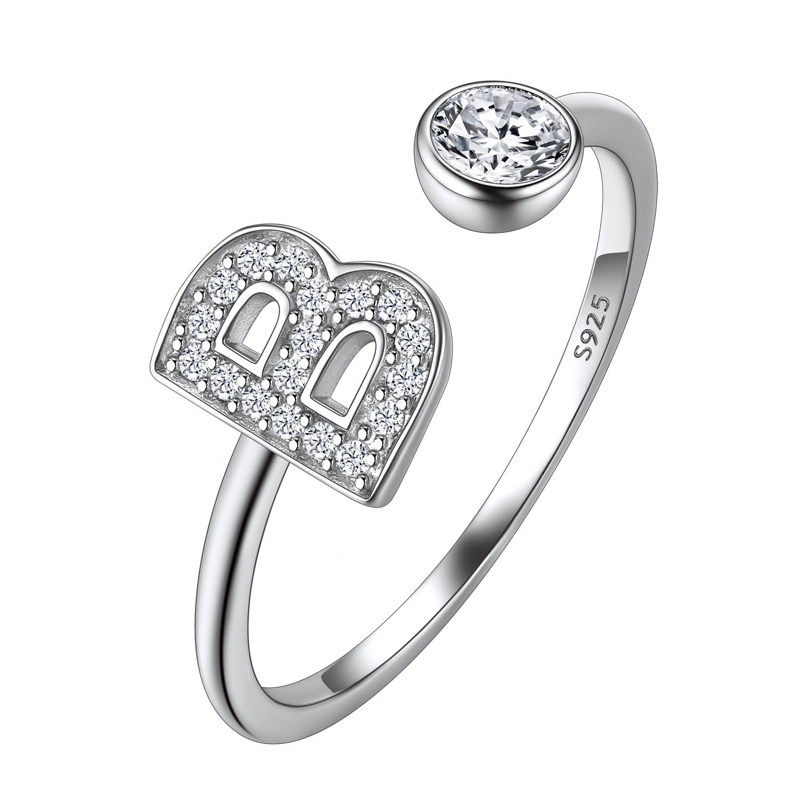 Cubic Zirconia Initial Statement Open Ring