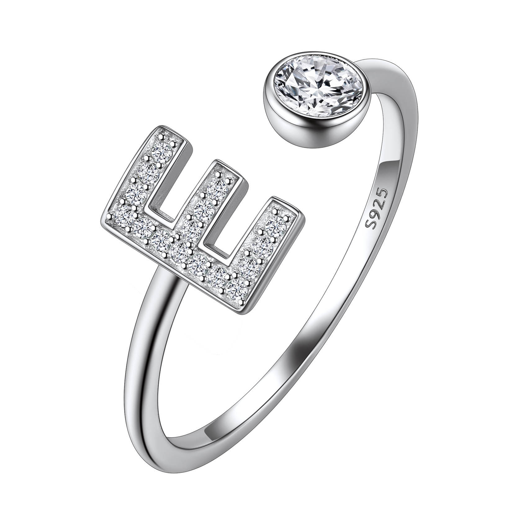 Cubic Zirconia Initial Statement Open Ring