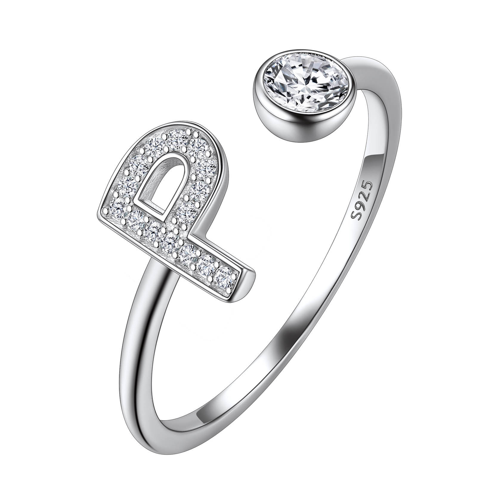 Cubic Zirconia Initial Statement Open Ring