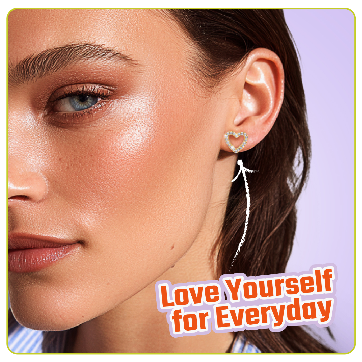 Hypoallergenic Hollow Heart Cubic Zirconia Stud Earrings for Women