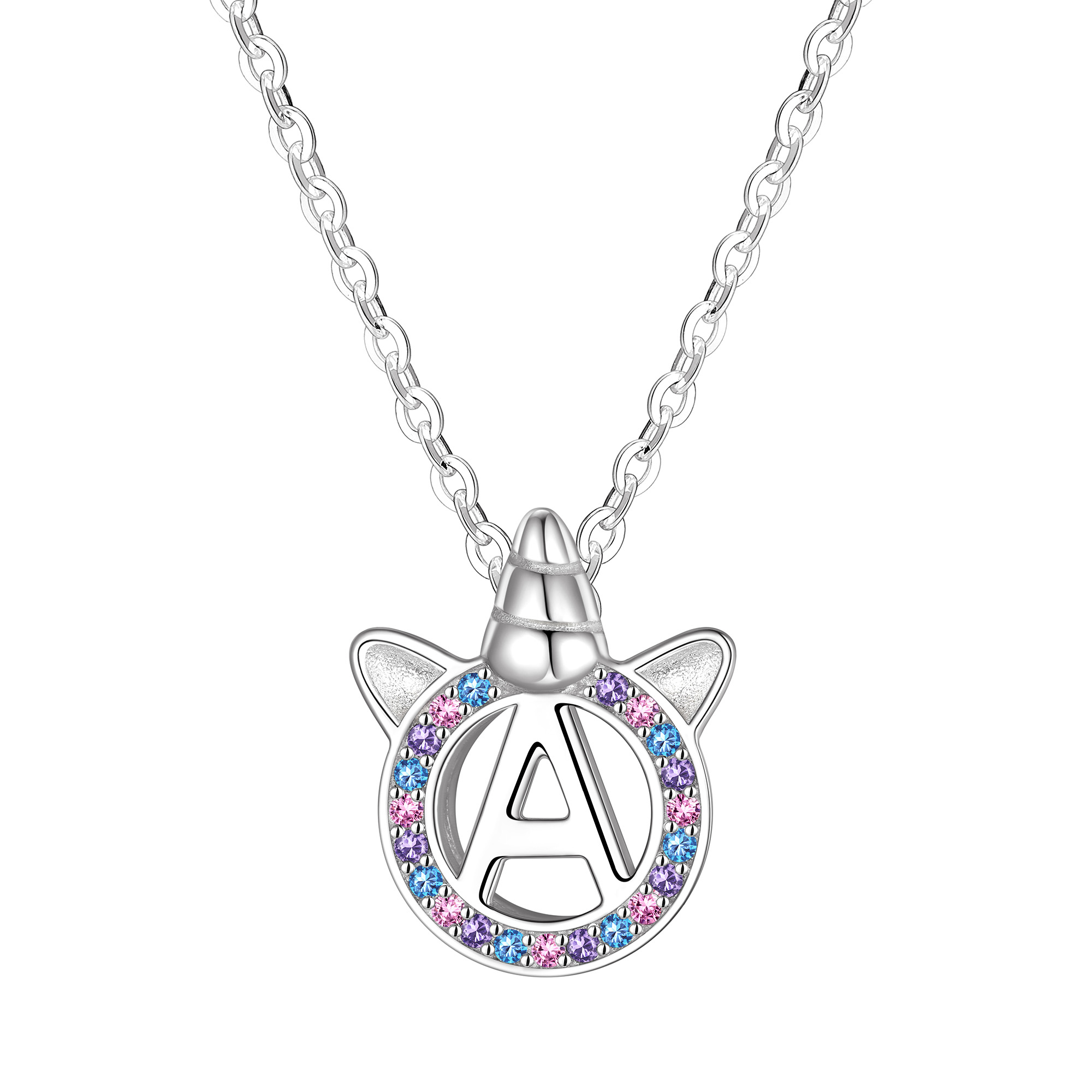 [Copy]Dainty Cubic Zirconia Initial Necklace