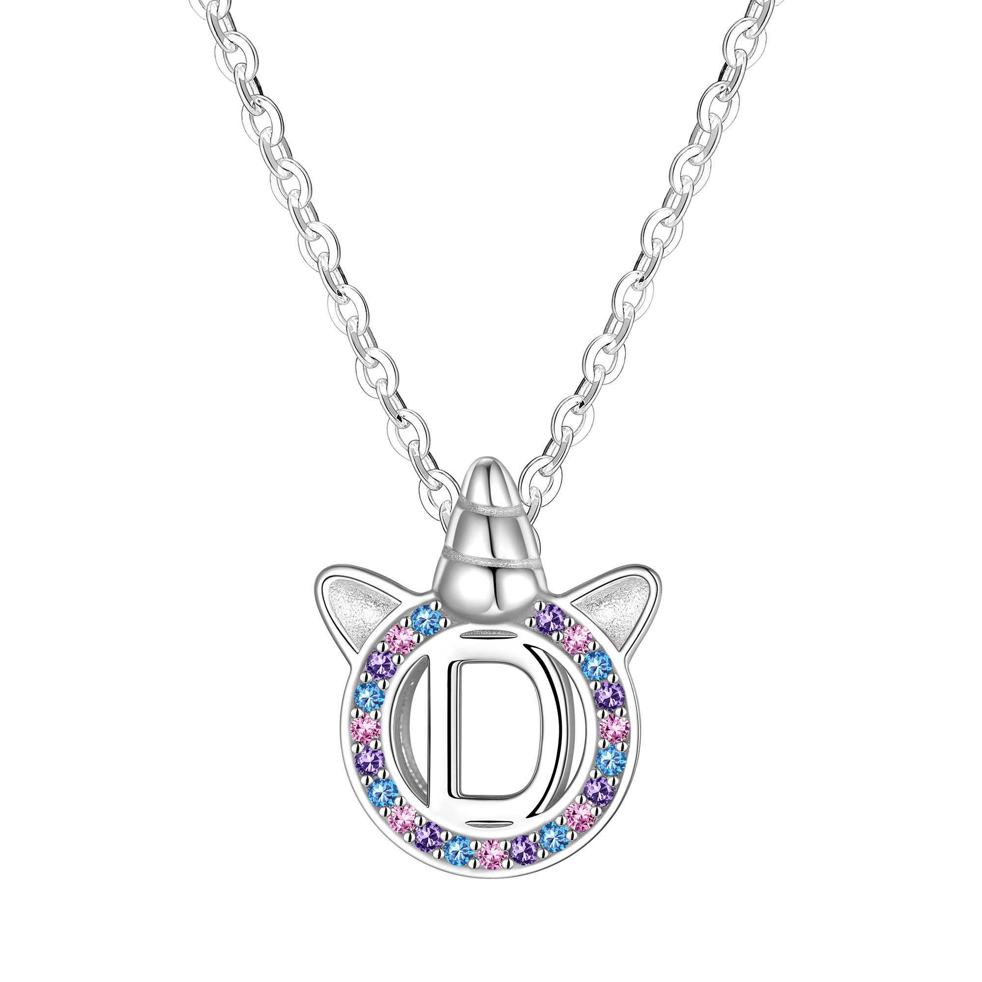 [Copy]Dainty Cubic Zirconia Initial Necklace