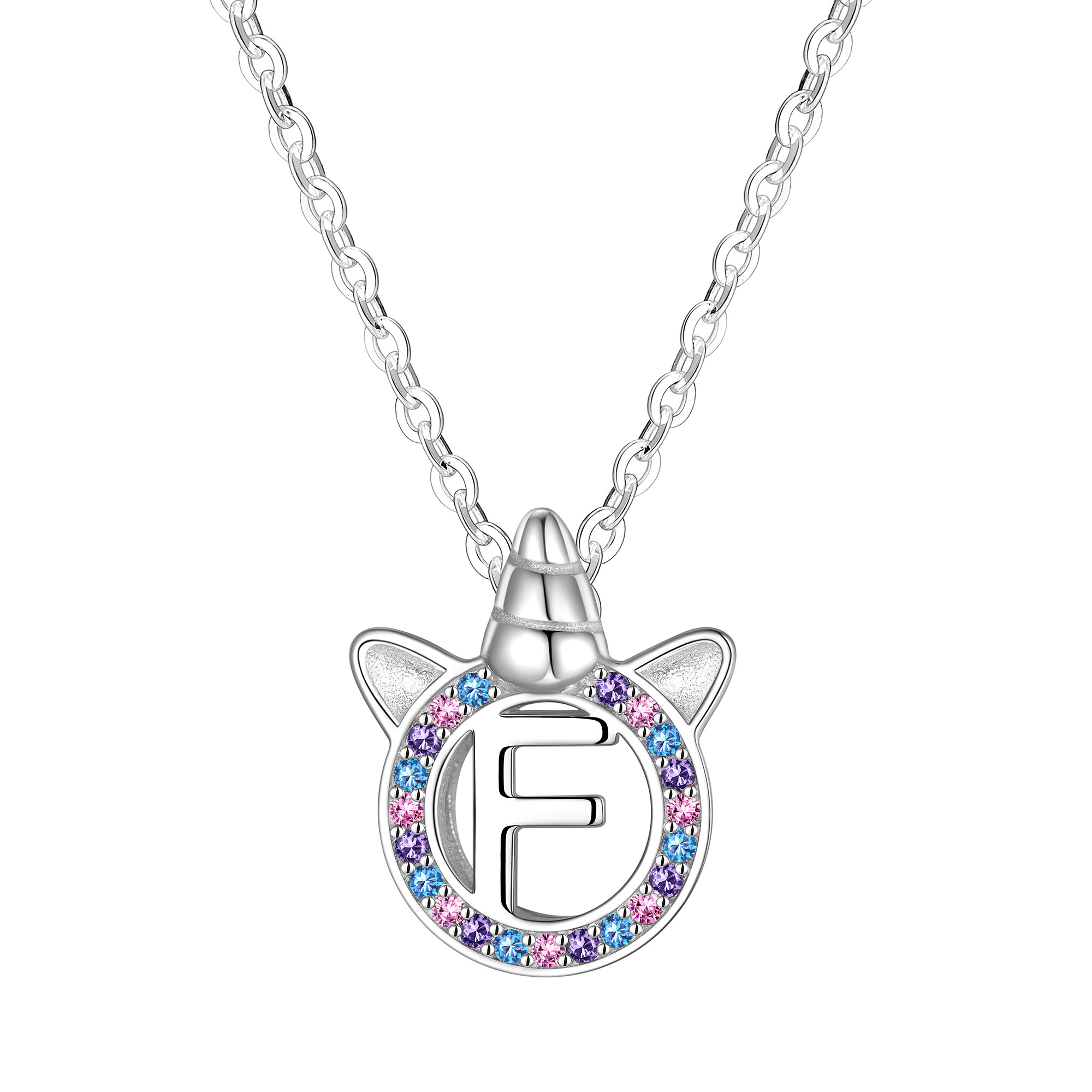 [Copy]Dainty Cubic Zirconia Initial Necklace
