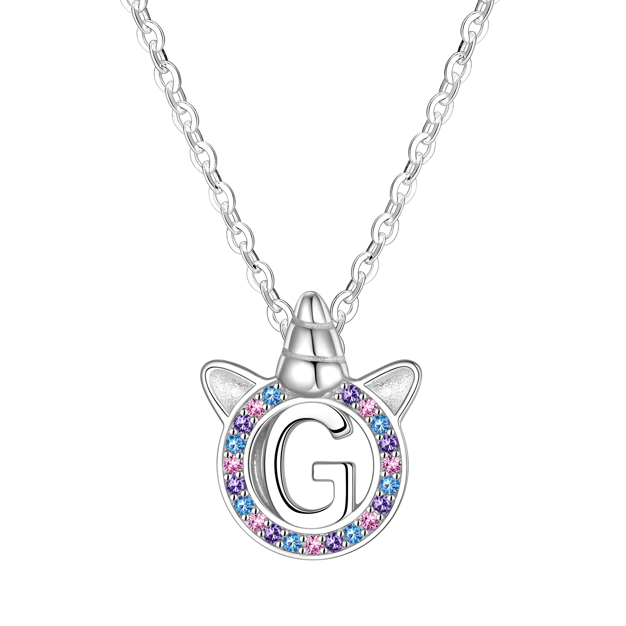 [Copy]Dainty Cubic Zirconia Initial Necklace