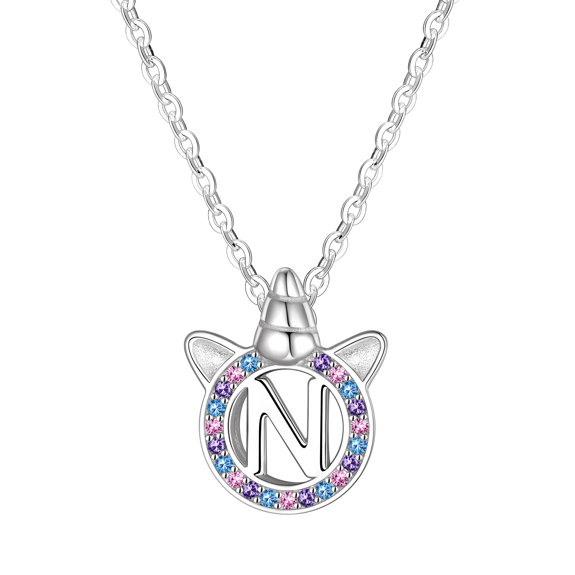 [Copy]Dainty Cubic Zirconia Initial Necklace