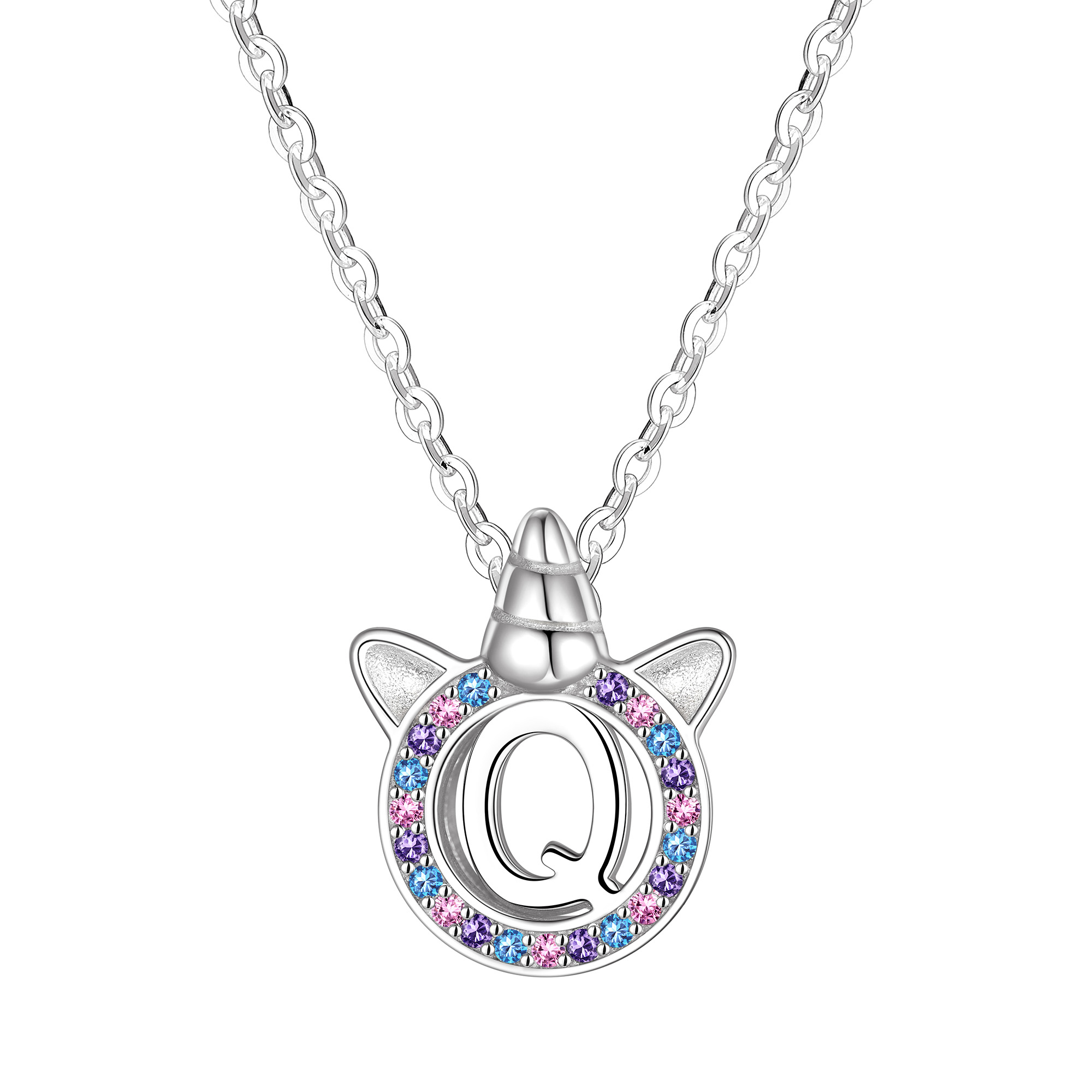 [Copy]Dainty Cubic Zirconia Initial Necklace
