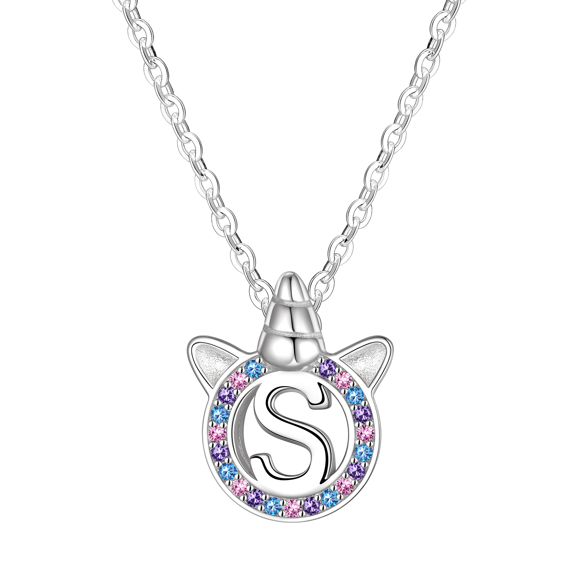 [Copy]Dainty Cubic Zirconia Initial Necklace