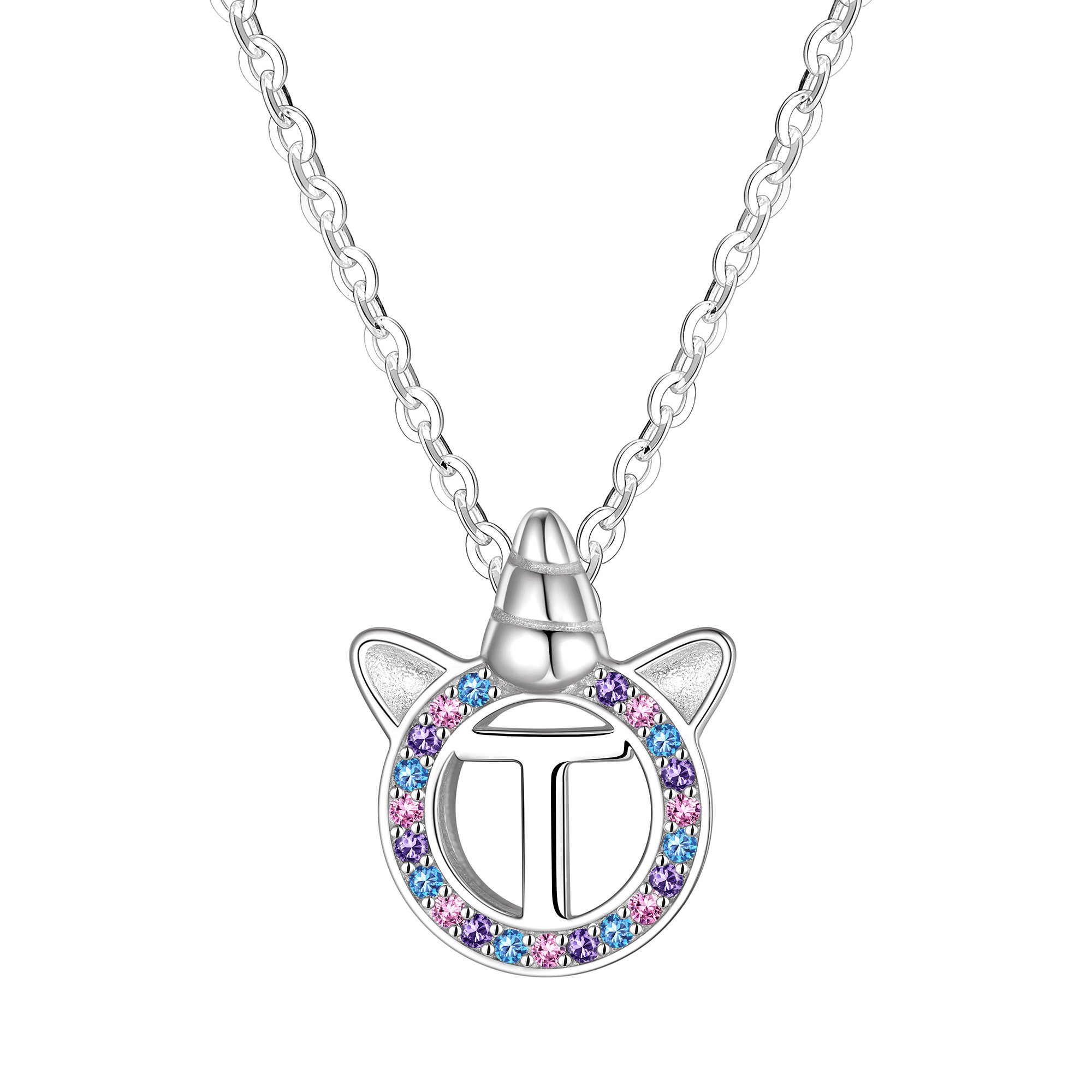 [Copy]Dainty Cubic Zirconia Initial Necklace